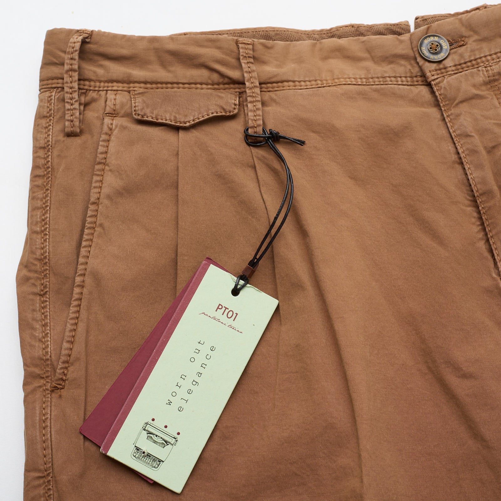 PT01 PANTALONI TORINO British Khakie Slim Fit "Worn Out" Chino Pants NEW US 30