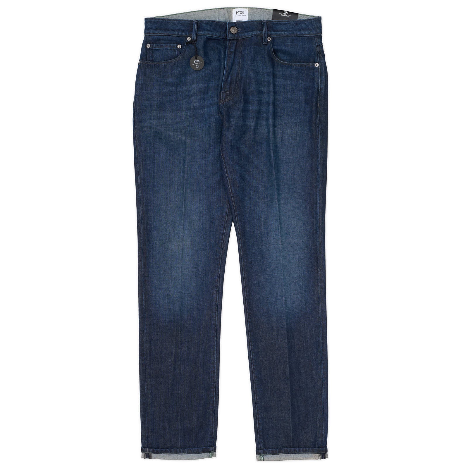 PT05 "Jazz" Indigo Blue Cotton-Lyocell Relaxed Fit Jeans NEW US 42
