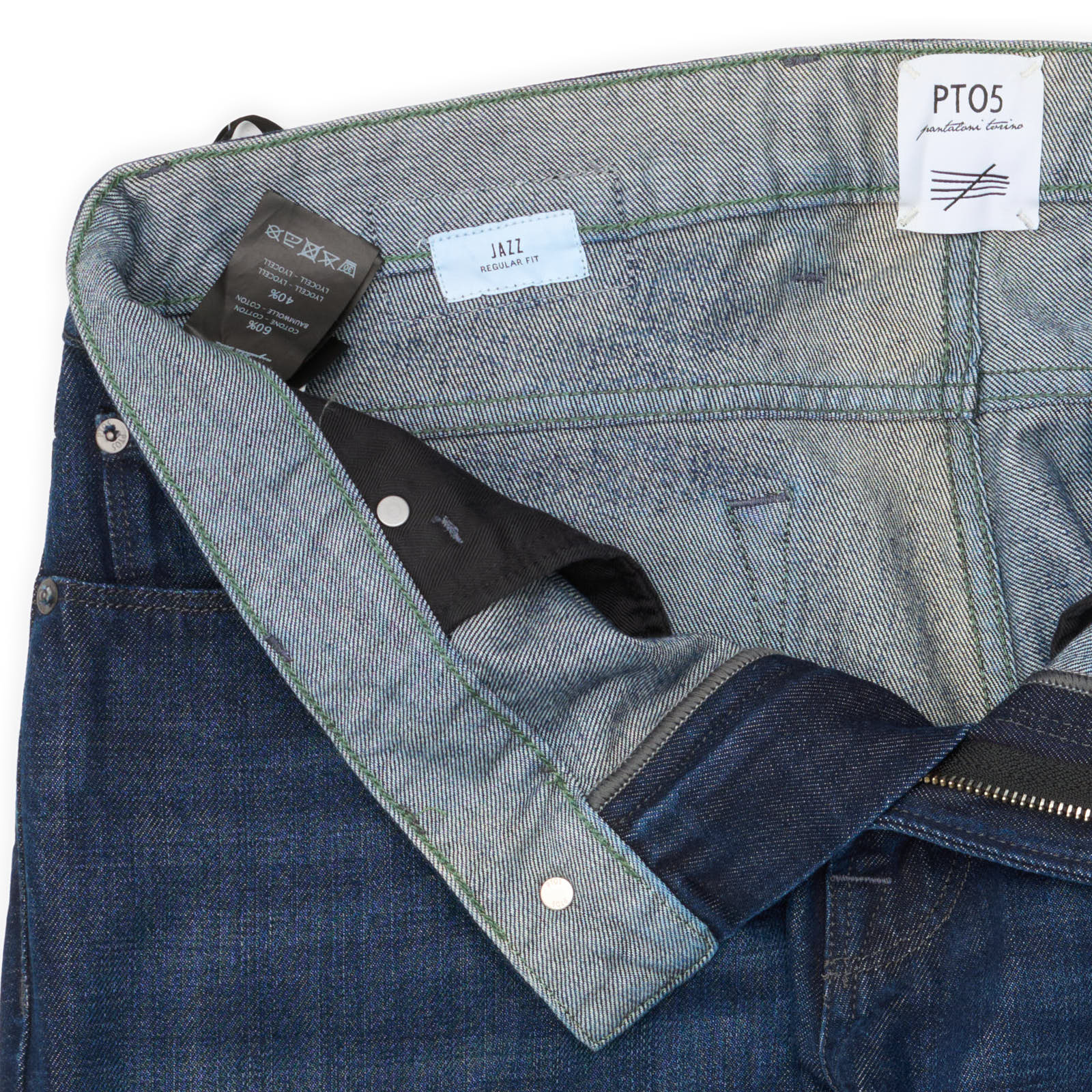 PT05 "Jazz" Indigo Blue Cotton-Lyocell Relaxed Fit Jeans NEW US 42