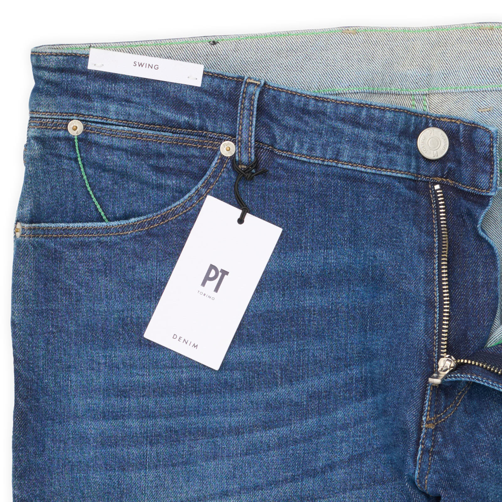 PT05 "Swing" Indigo Blue Denim Cotton Slim Fit Jeans NEW US 40