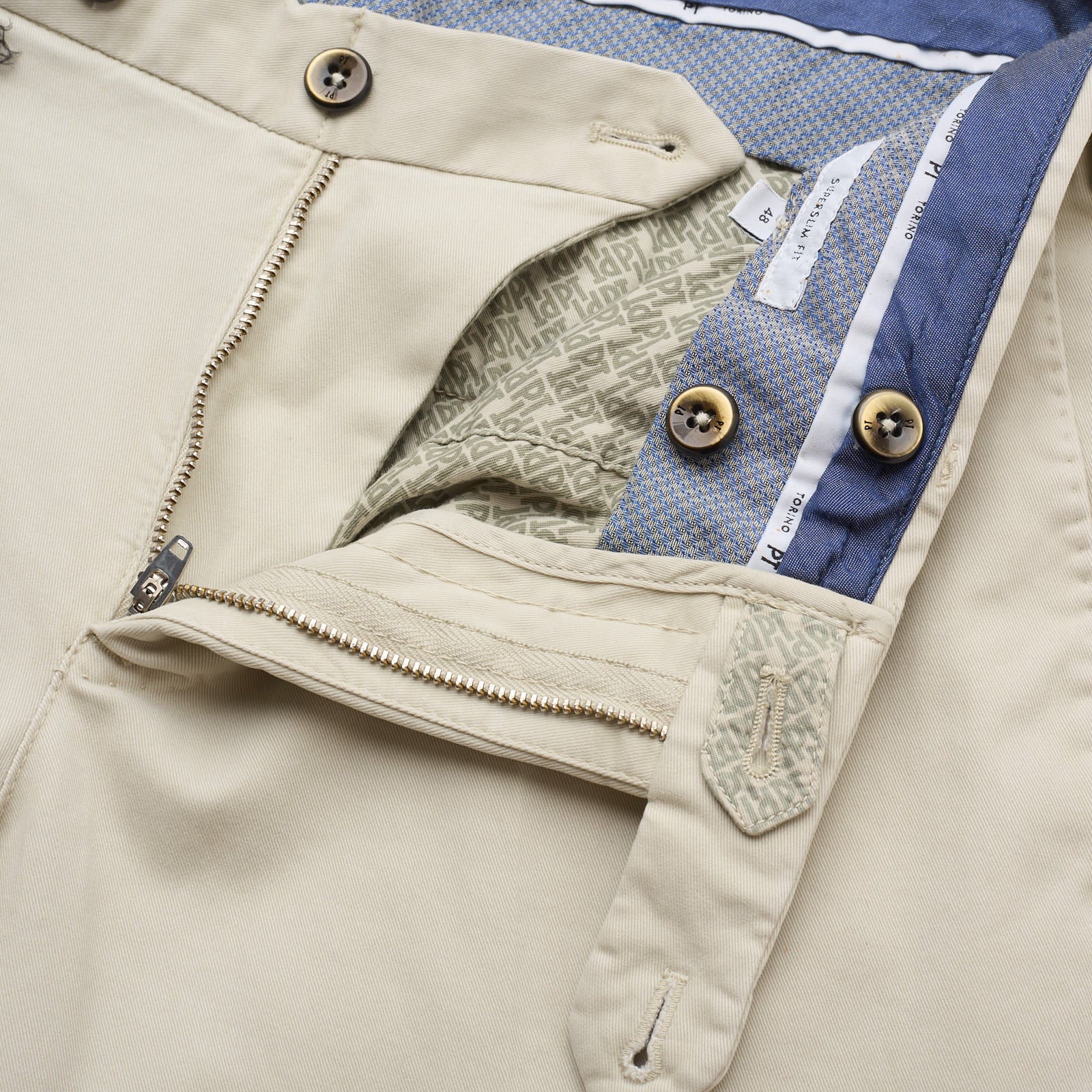 PT PANTALONI TORINO Beige Superslim Fit Stretch Chino Pants NEW