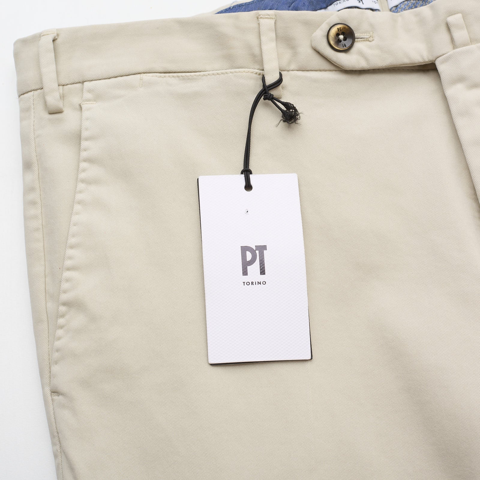 PT PANTALONI TORINO Beige Superslim Fit Stretch Chino Pants NEW