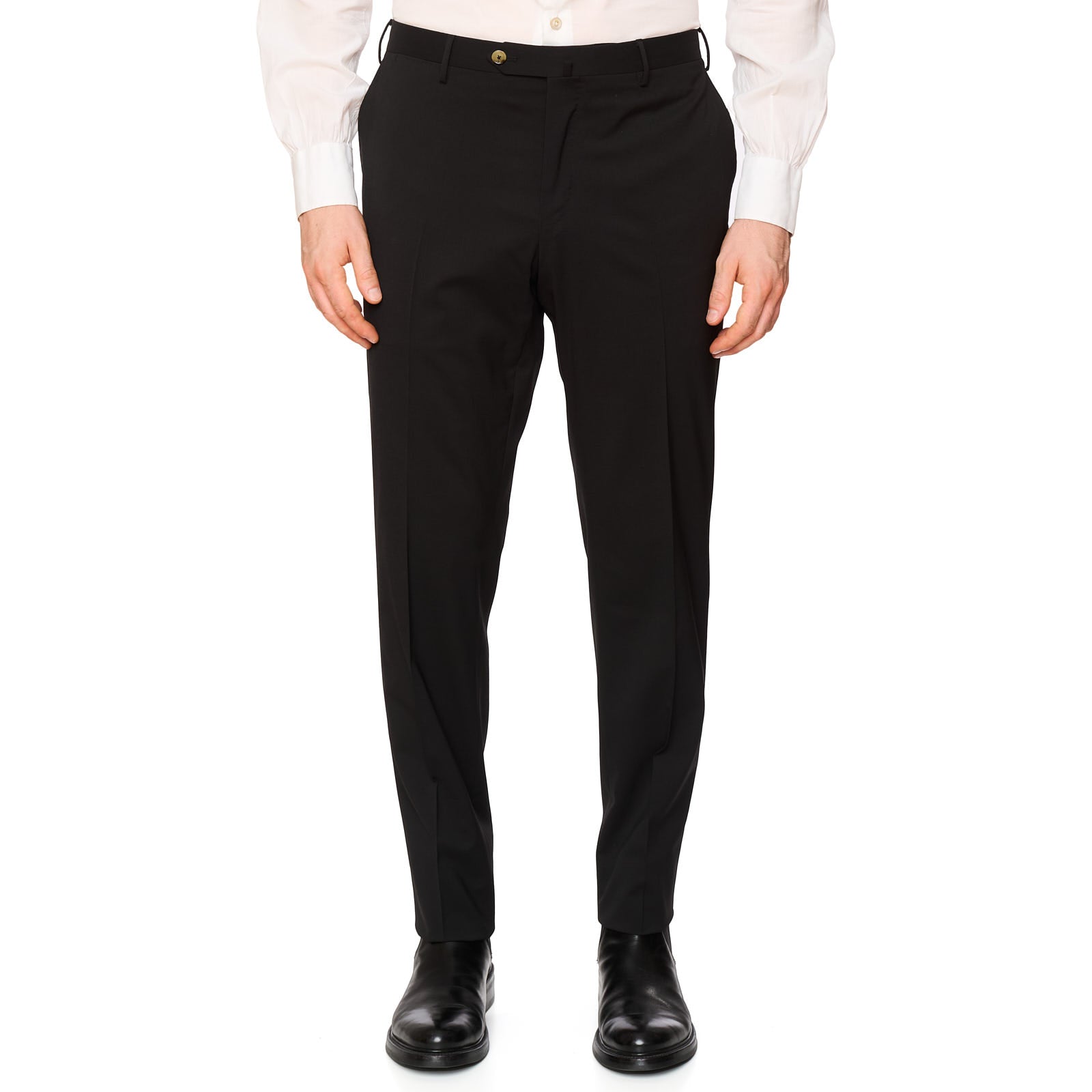 PT PANTALONI TORINO Black Wool Stretch Slim Fit Dress Pants New 42 / Black PT PANTALONI TORINO Black Wool Stretch Slim Fit Dress Pants New 42 / Black