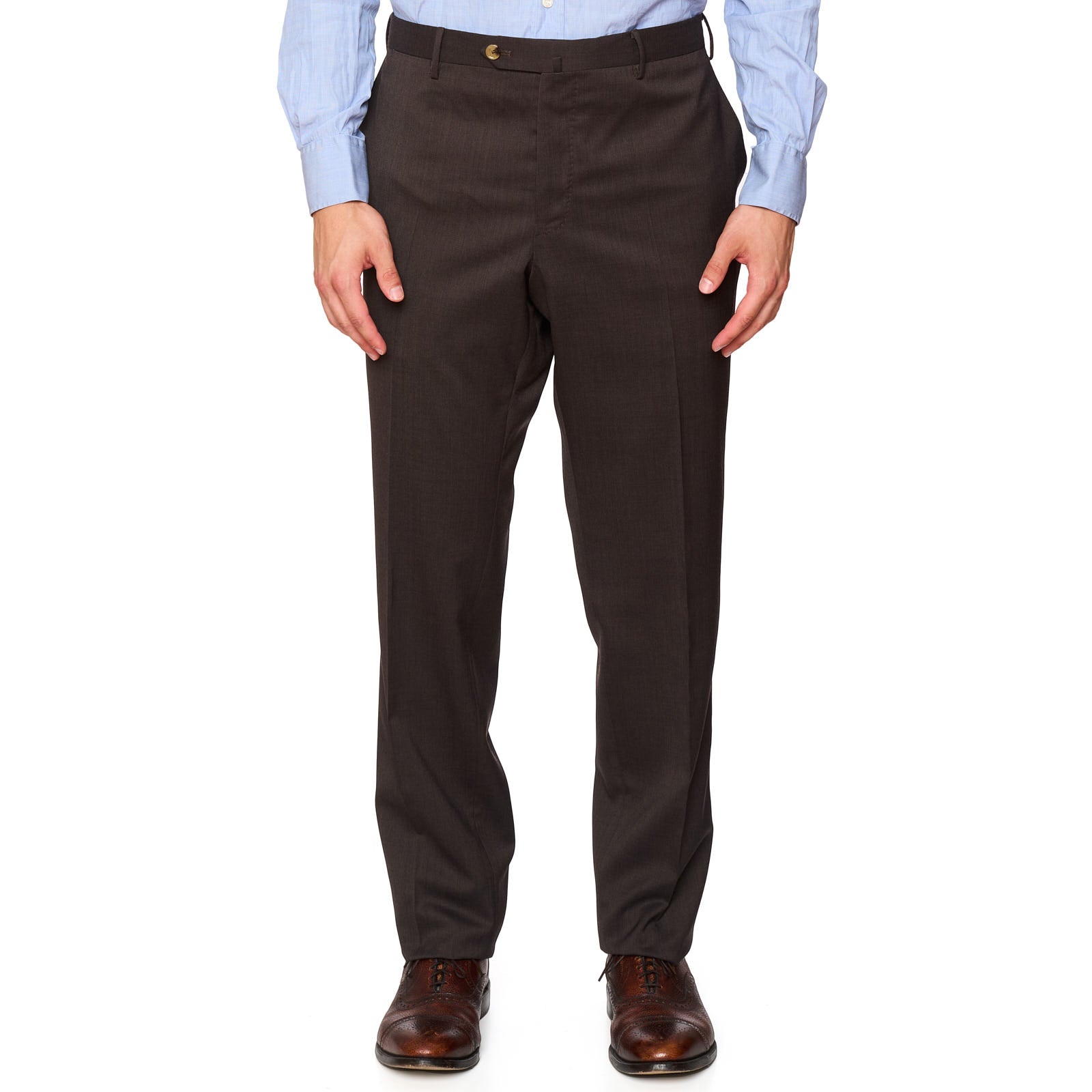 PT Pantaloni Torino Brown Polyester-Wool Slim Fit Dress Pants New 38 / Brown PT Pantaloni Torino Brown Polyester-Wool Slim Fit Dress Pants New 38 / Brown