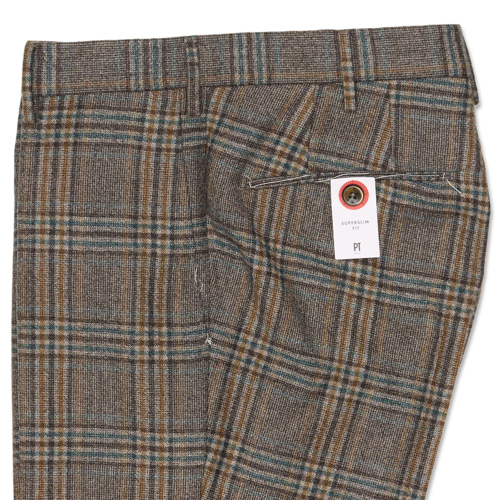 PT PANTALONI TORINO Prince of Wales Flannel Super 100's Slim Fit Dress Pants NEW US 42