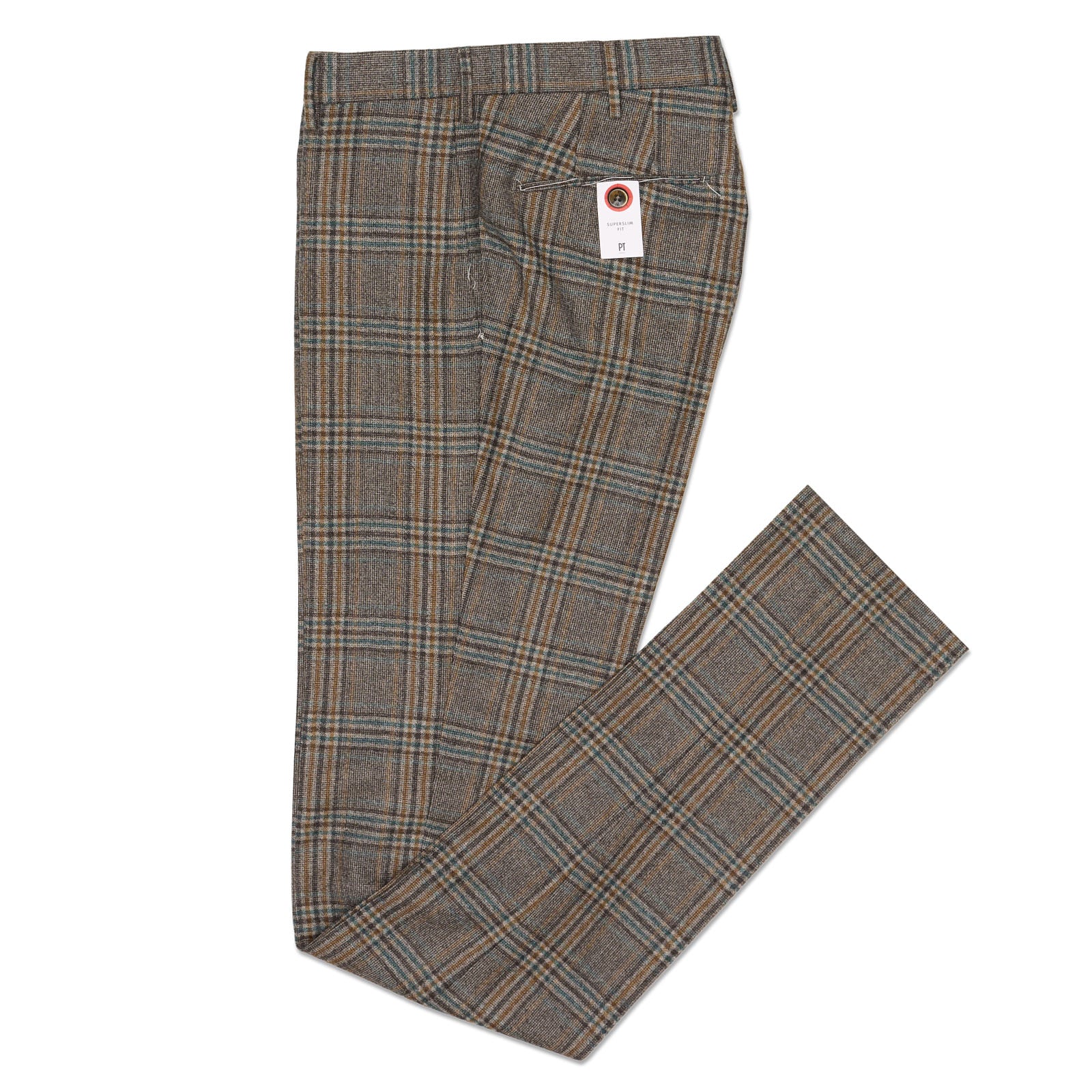 slim fit dress slacks PT Pantaloni Torino Prince of Wales Flannel Super 100's Slim Fit Dress Pants New US 42