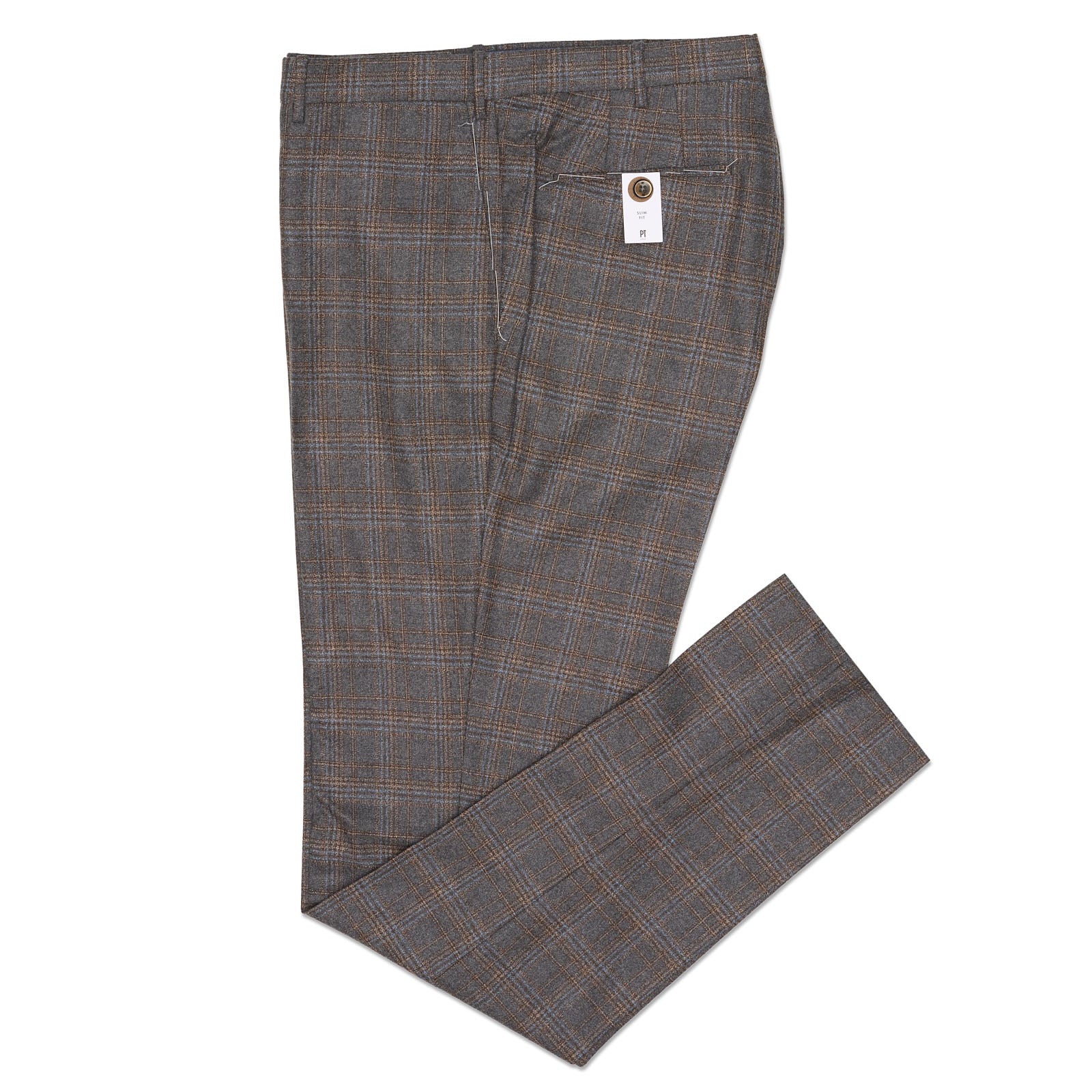 PT PANTALONI TORINO Prince of Wales Super 110's Slim Fit Dress Pants E