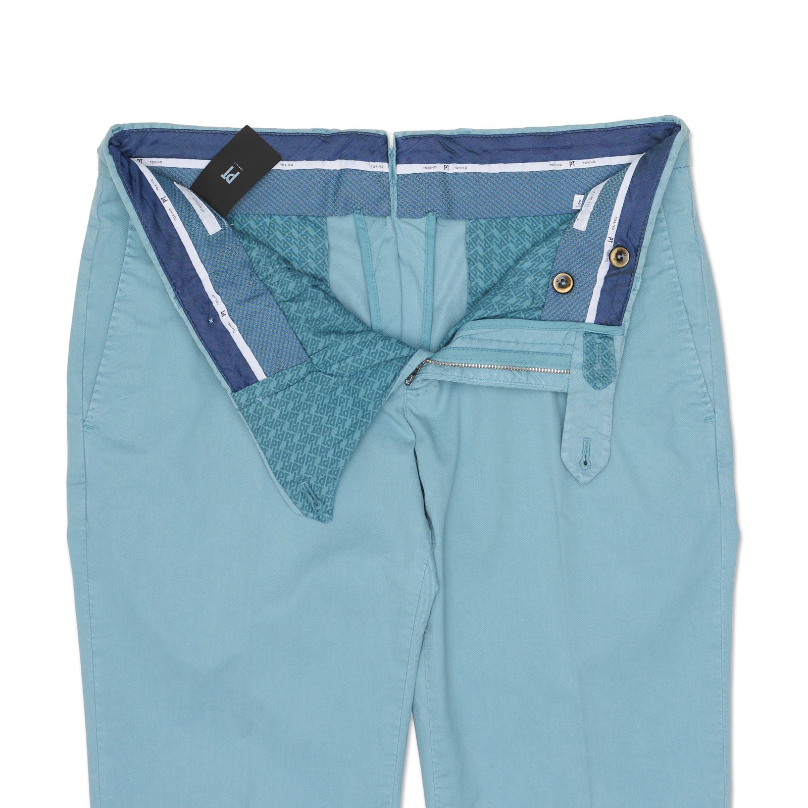 PT PANTALONI TORINO Light Blue Lyocell-Cotton Slim Fit Chino Pants NEW US 42