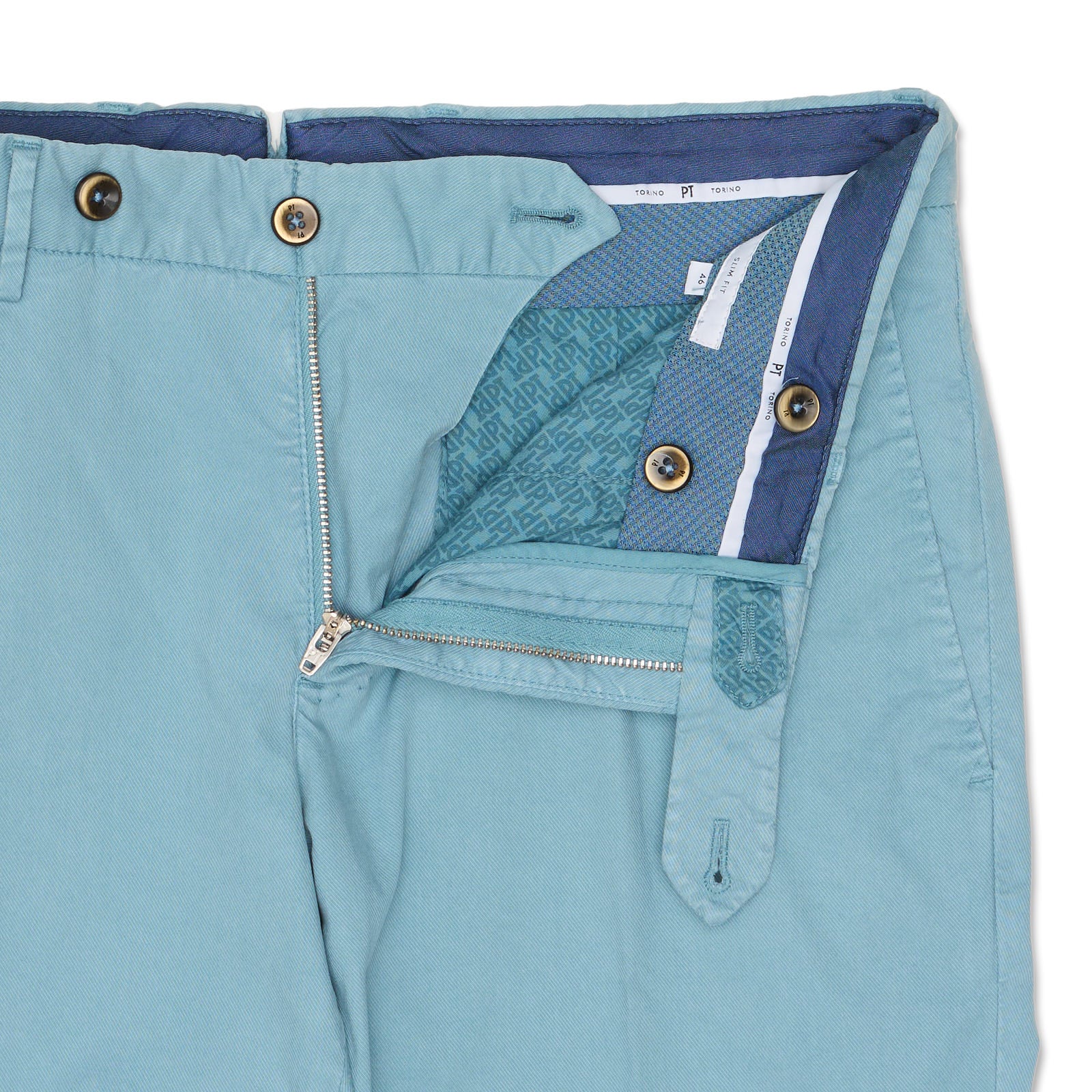 PT PANTALONI TORINO Light Blue Lyocell-Cotton Slim Fit Chino Pants NEW US 42