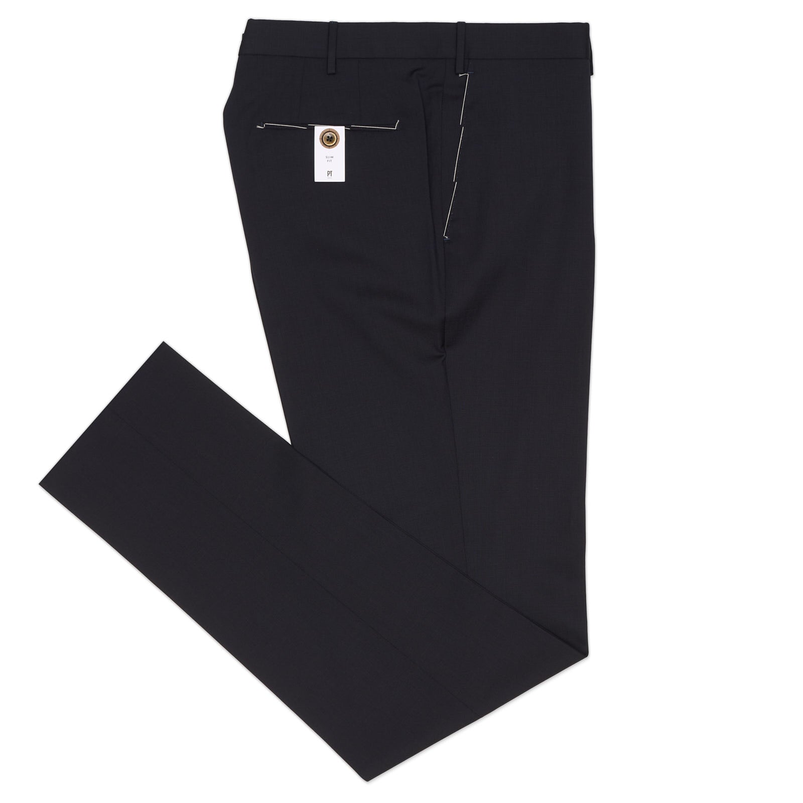 PT PANTALONI TORINO Navy Blue Virgin Wool Slim Fit Dress Pants EU 58 N