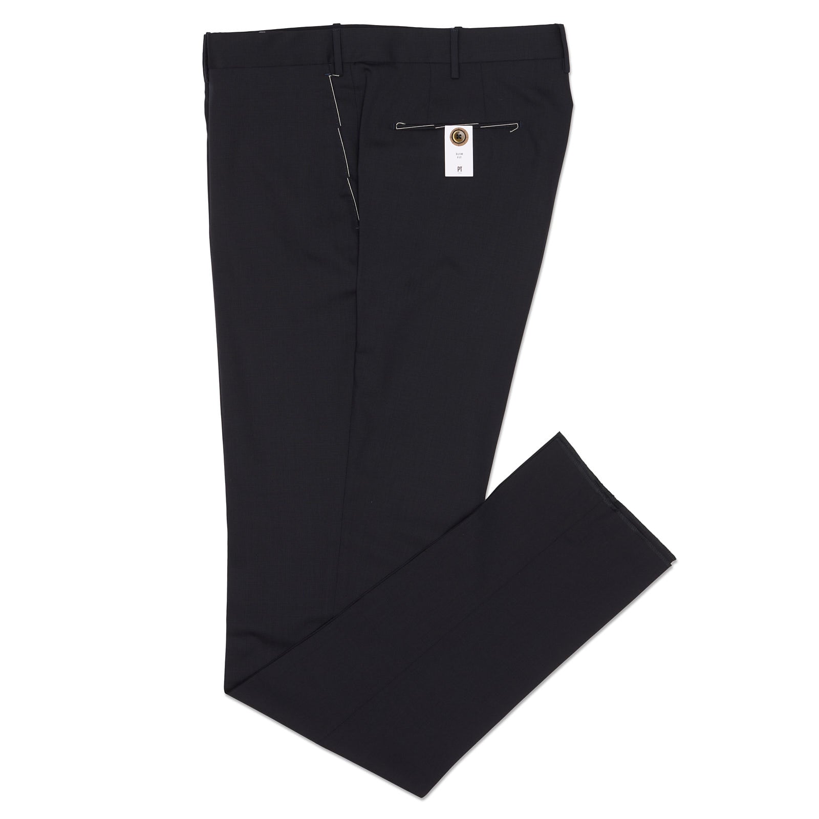 blue dress prom makeup PT PANTALONI TORINO Navy Blue Virgin Wool Slim Fit Dress Pants EU 60 New US 42