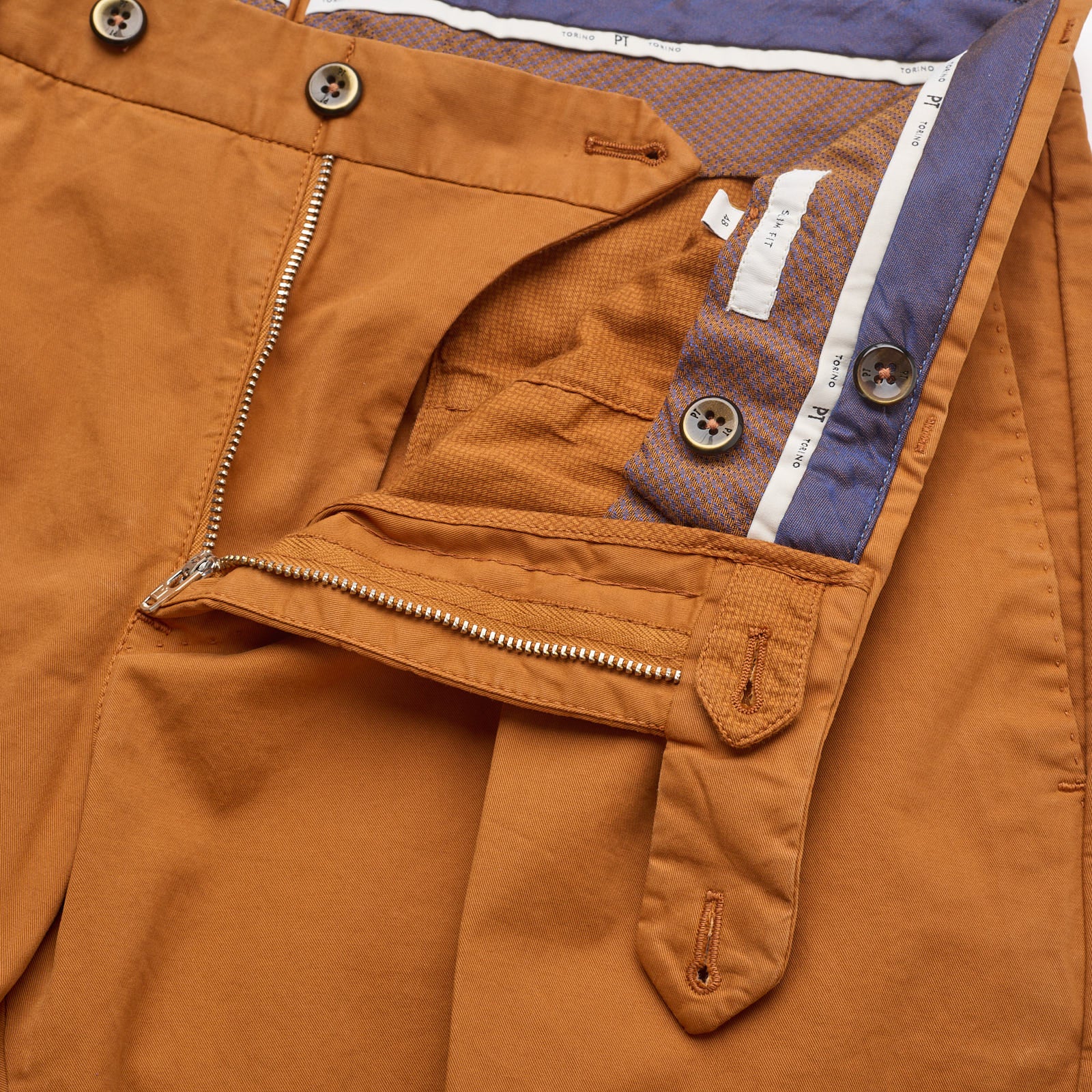PT PANTALONI TORINO Burnt Orange Slim Fit Stretch Chino Pants EU 58 NEW US 40