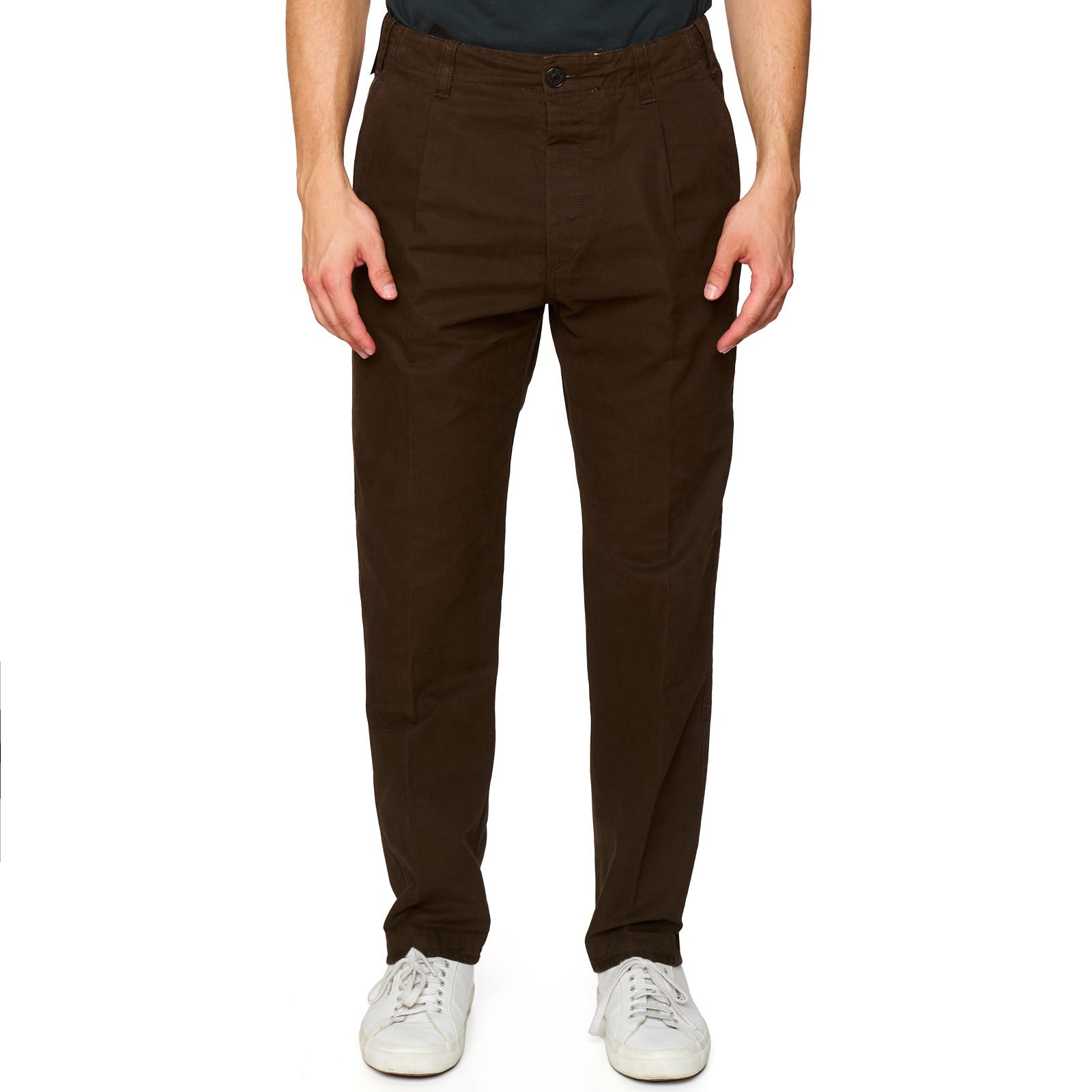 PT PANTALONI TORINO Brown "Worn Out" Shot Fit Stretch Chino Pants NEW