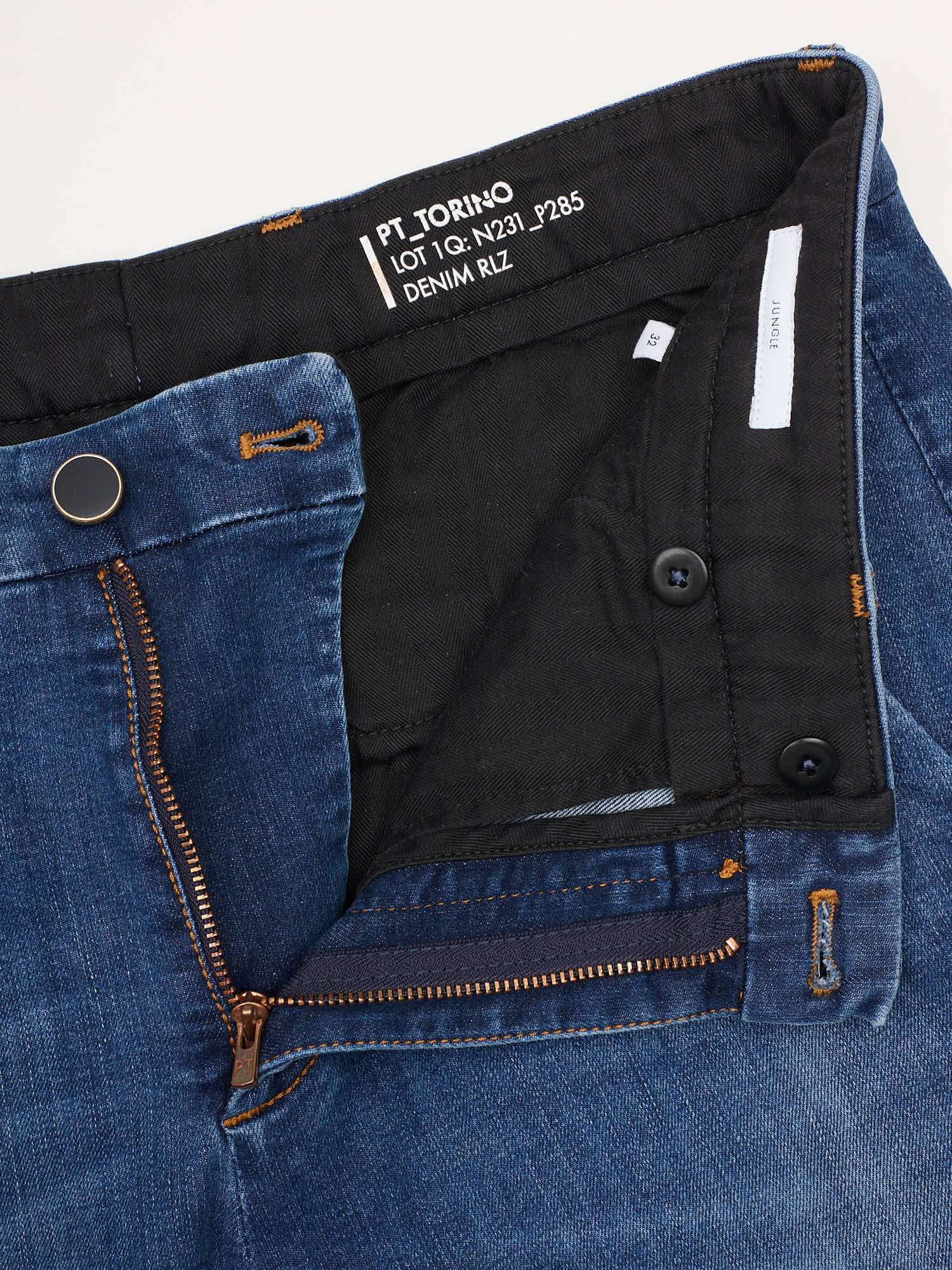 PT PANTALONI TORINO "Jungle" Denim Blue Cotton Slim Fit Stretch Jeans