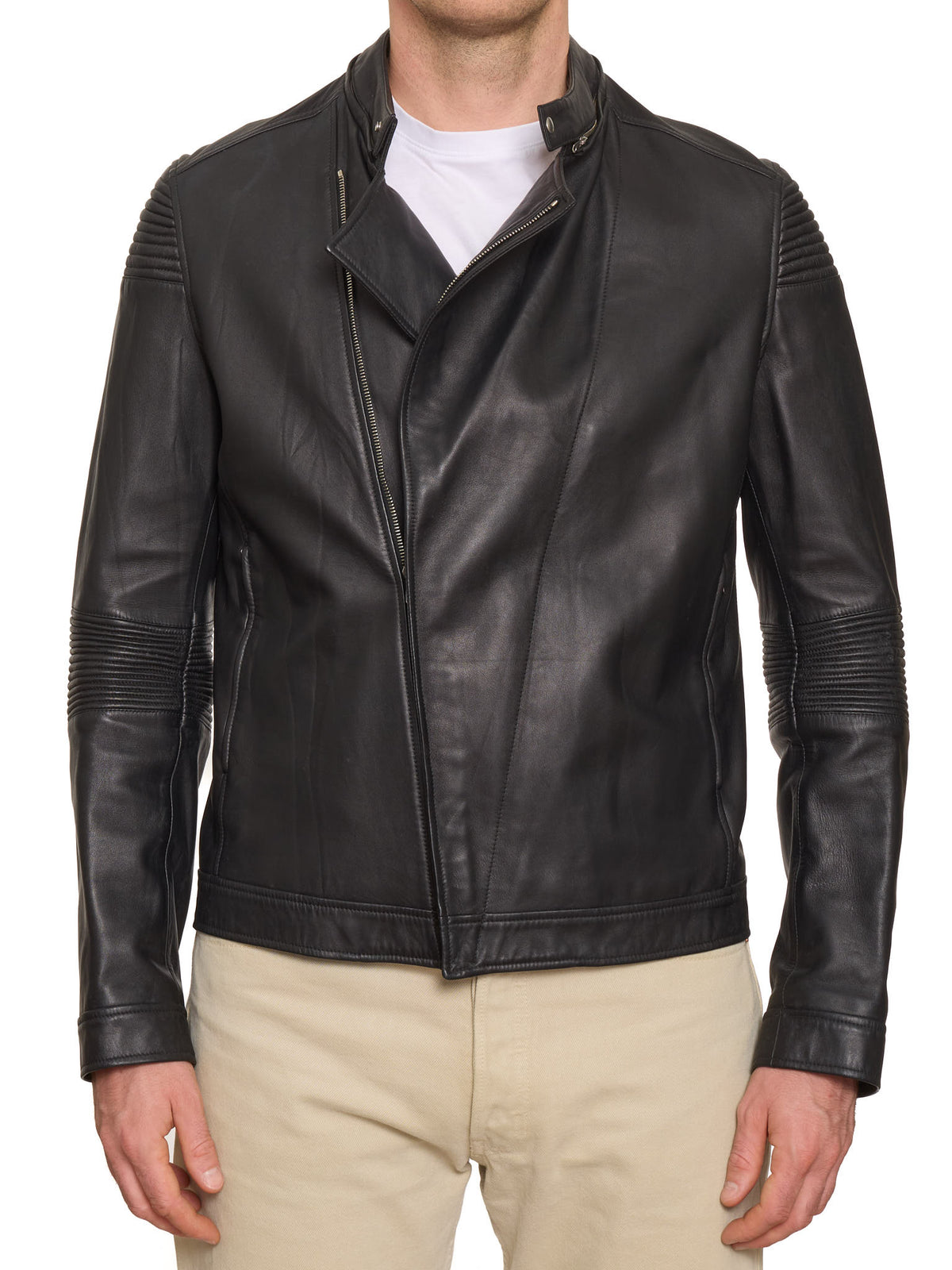 QUAI DE VALMY by SERAPHIN Black Lambskin Leather Motorcycle Jacket