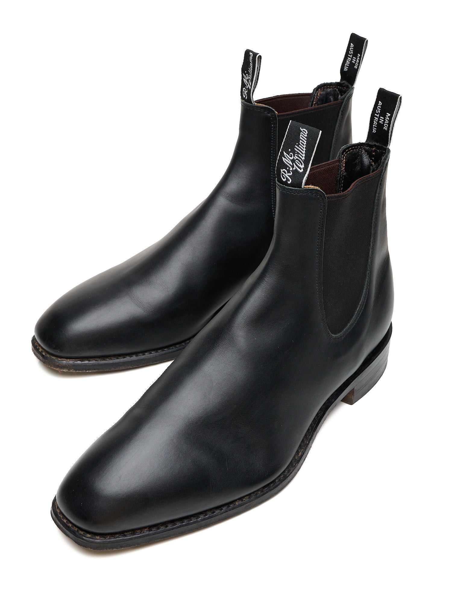 R. M. WILLIAMS Australia Signature Craftsman Black French Veal-Calf Chelsea Boots