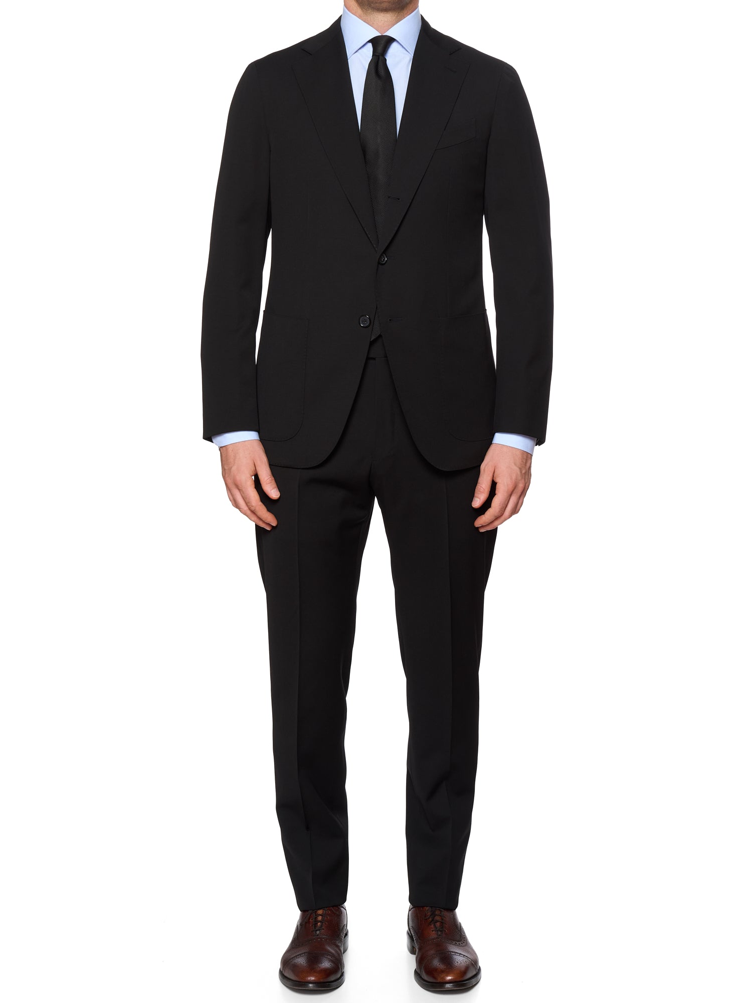 RAFFAELE CARUSO “Aida” Black Houdini Stretch Wool Suit NEW