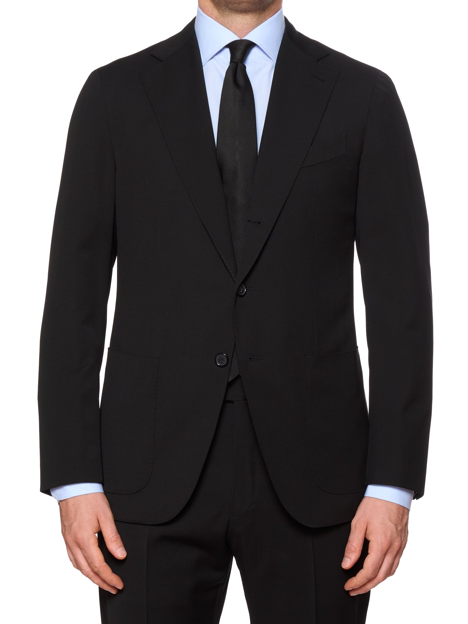 RAFFAELE CARUSO “Aida” Black Houdini Stretch Wool Suit NEW