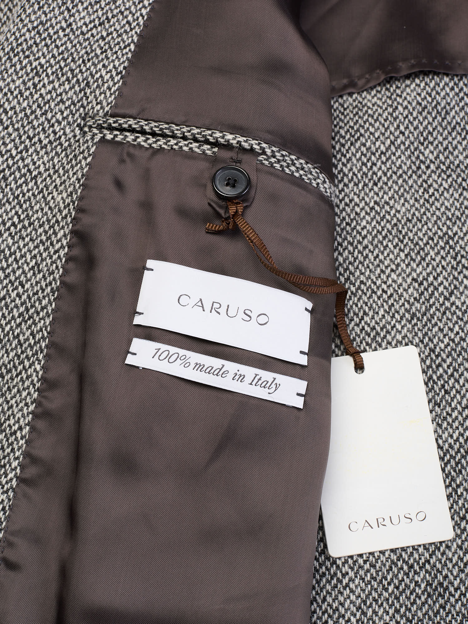 RAFFAELE CARUSO "Aida" Gray Dogtooth Wool Blazer Jacket NEW