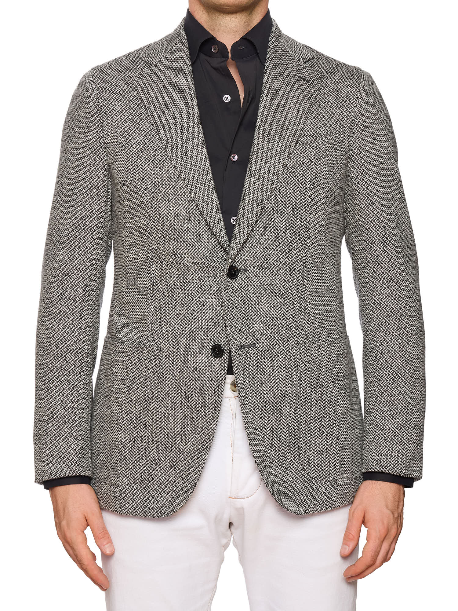 RAFFAELE CARUSO "Aida" Gray Dogtooth Wool Blazer Jacket NEW