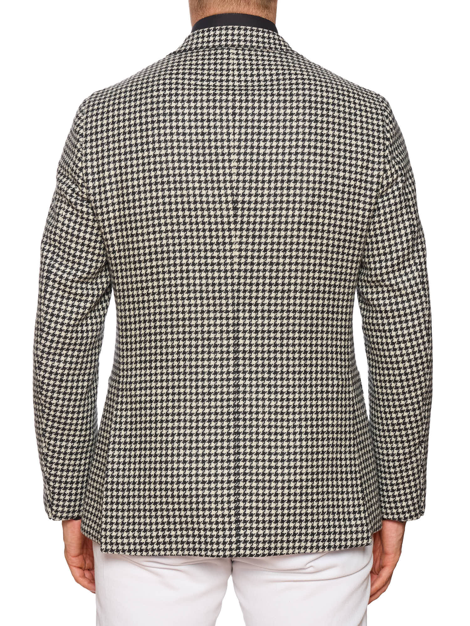 RAFFAELE CARUSO "Aida" Black Houndstooth Wool Blazer Jacket NEW