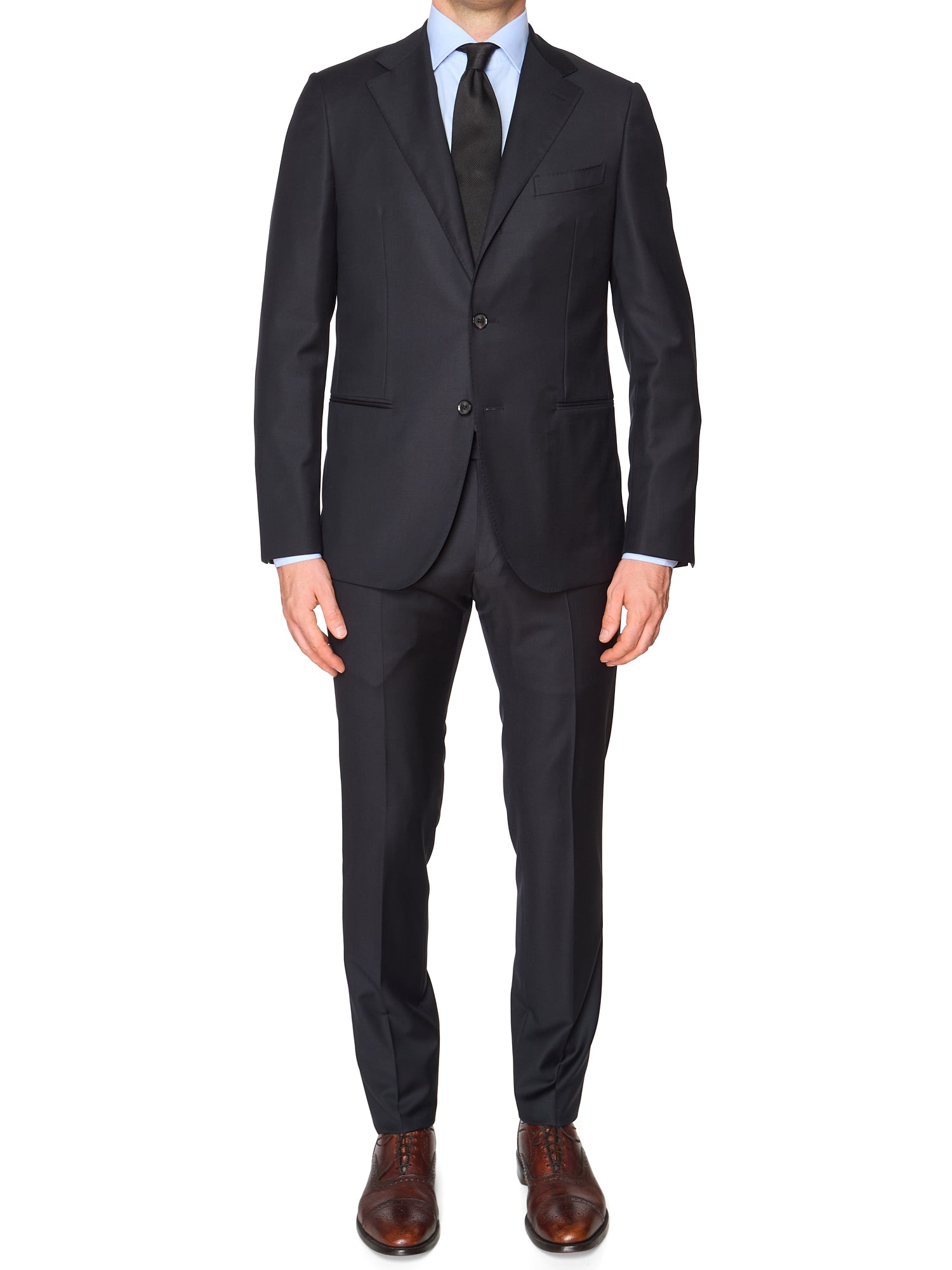 RAFFAELE CARUSO "Norma" Black Loro Piana 150's Tasmaninan Wool Suit