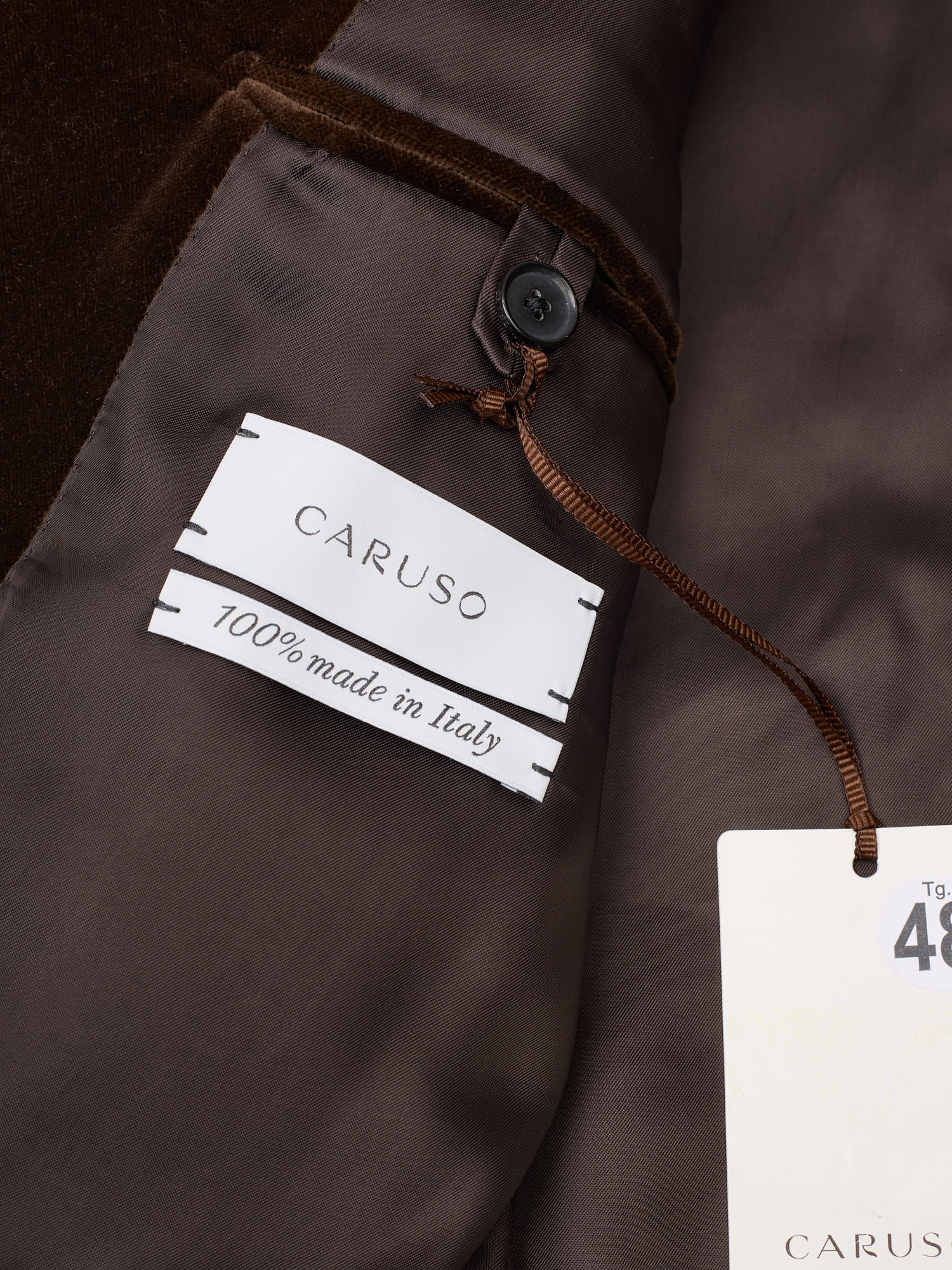 RAFFAELE CARUSO "Norma" Brown Velvet Dinner Tux Jacket