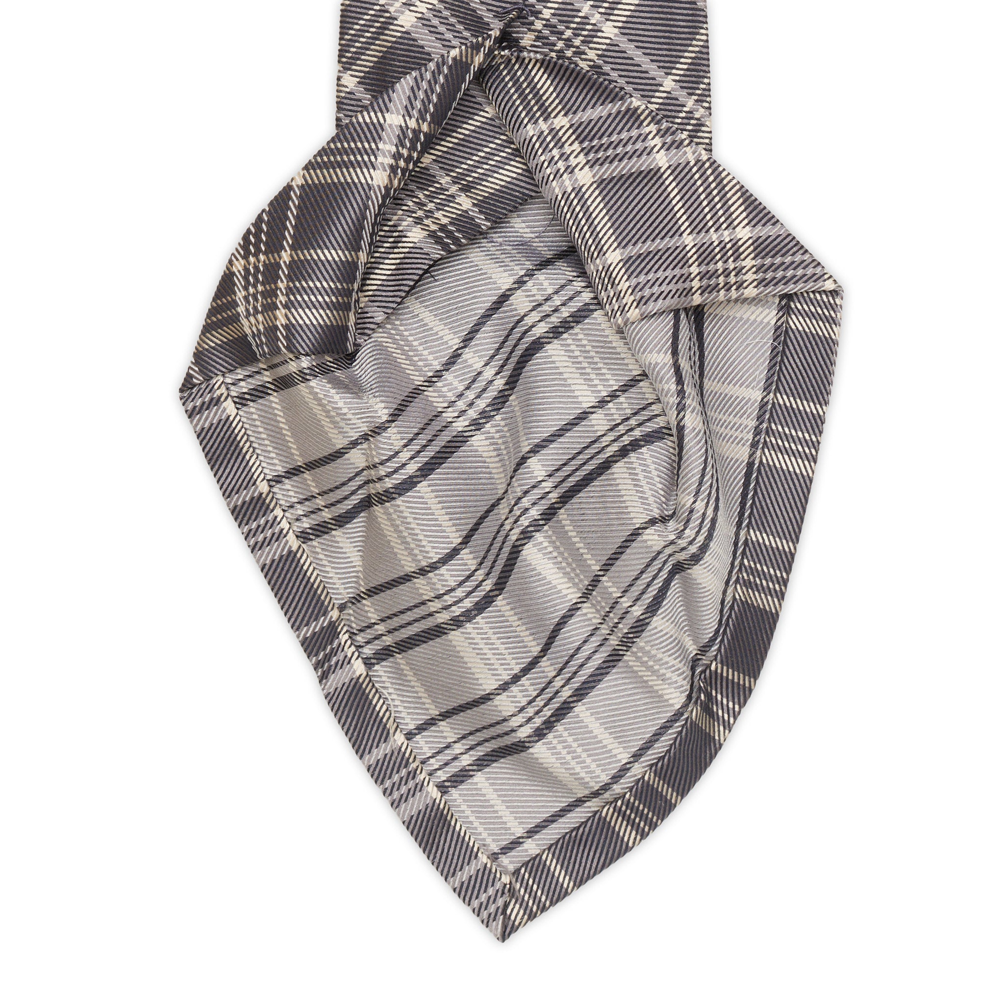 RALPH LAUREN Purple Label England Handmade Prince of Wales Silk Tie Seven Fold NEW RALPH LAUREN