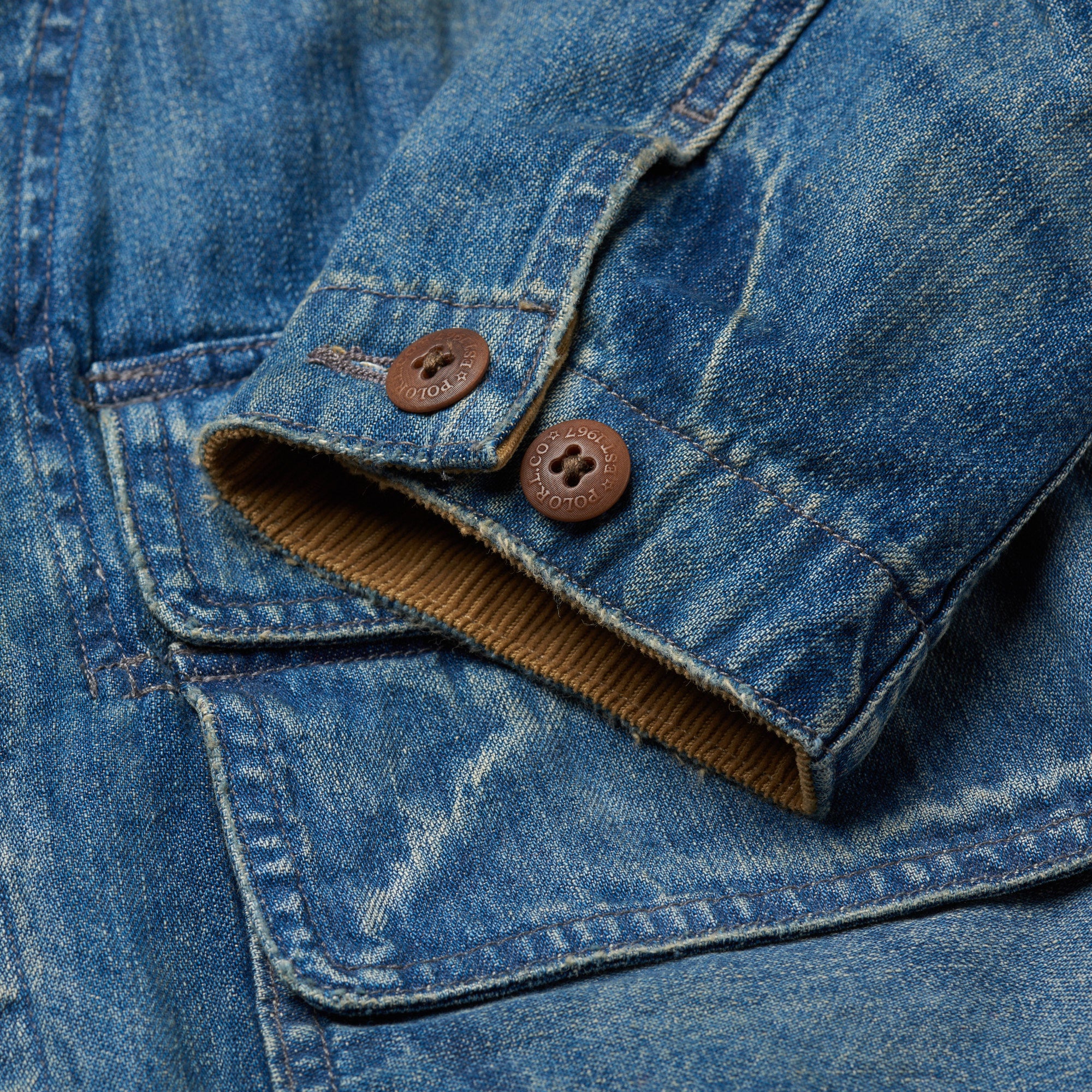 RALPH LAUREN POLO COUNTRY RRL Blue Denim Utility Jacket Removable Lining NEW RALPH LAUREN