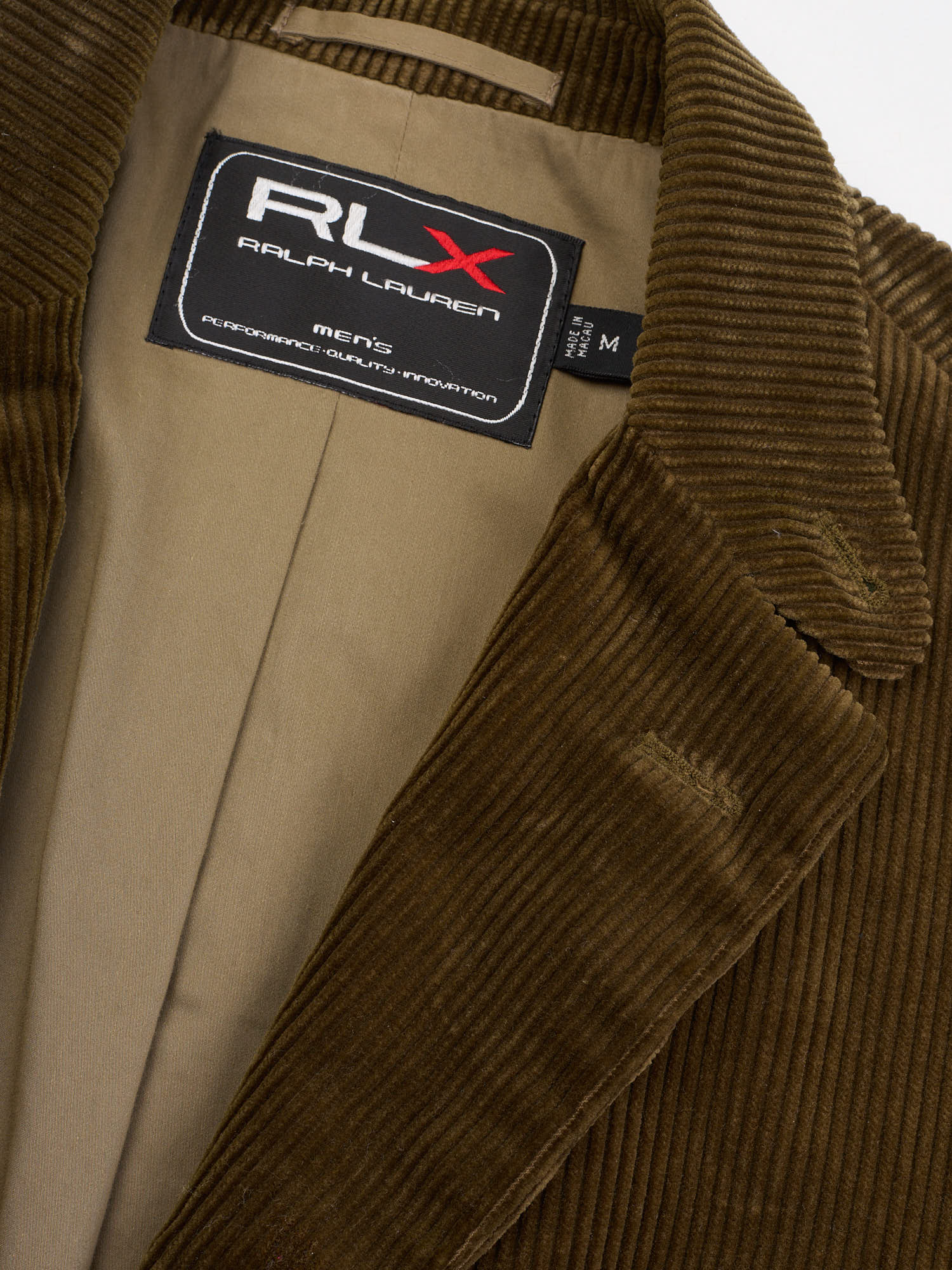 RLX RALPH LAUREN Olive Corduroy Hunting Heavy Jacket Coat