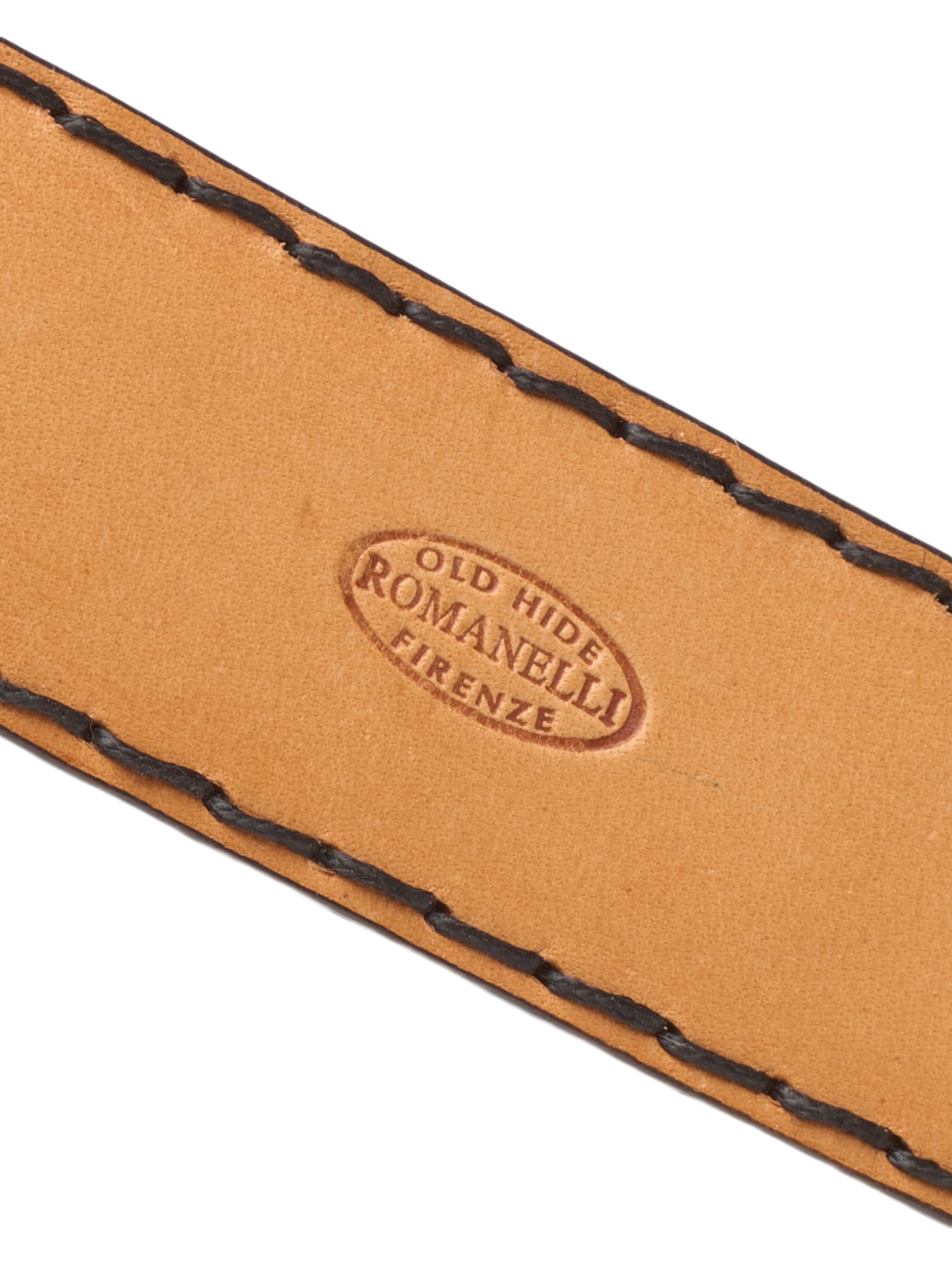 ROMANELLI Firenze Black Crocodile Silver-Horn Buckle Belt 90cm 36"