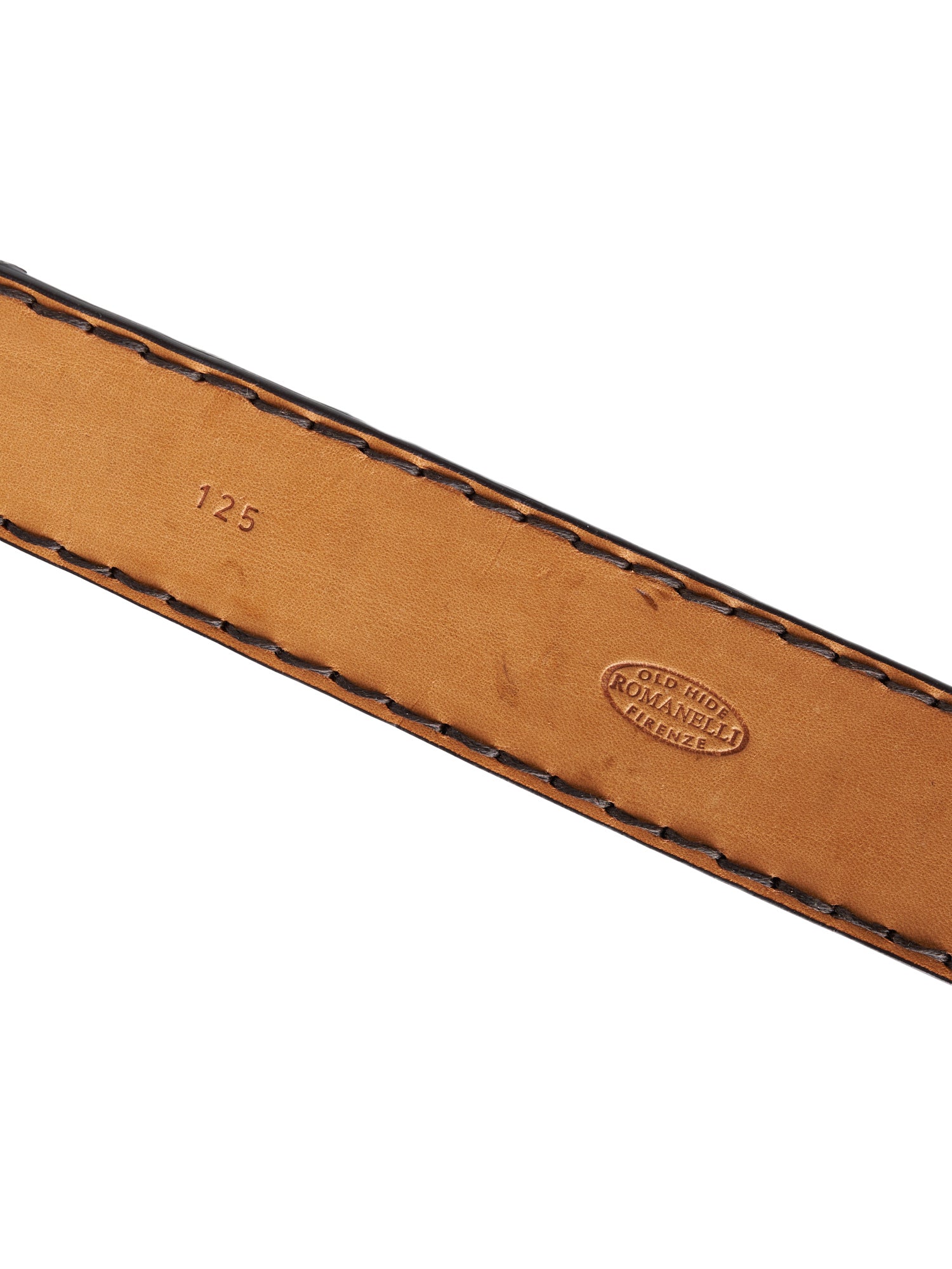 ROMANELLI Firenze Dark Brown Crocodile Silver-Horn Buckle Belt 90cm 36"