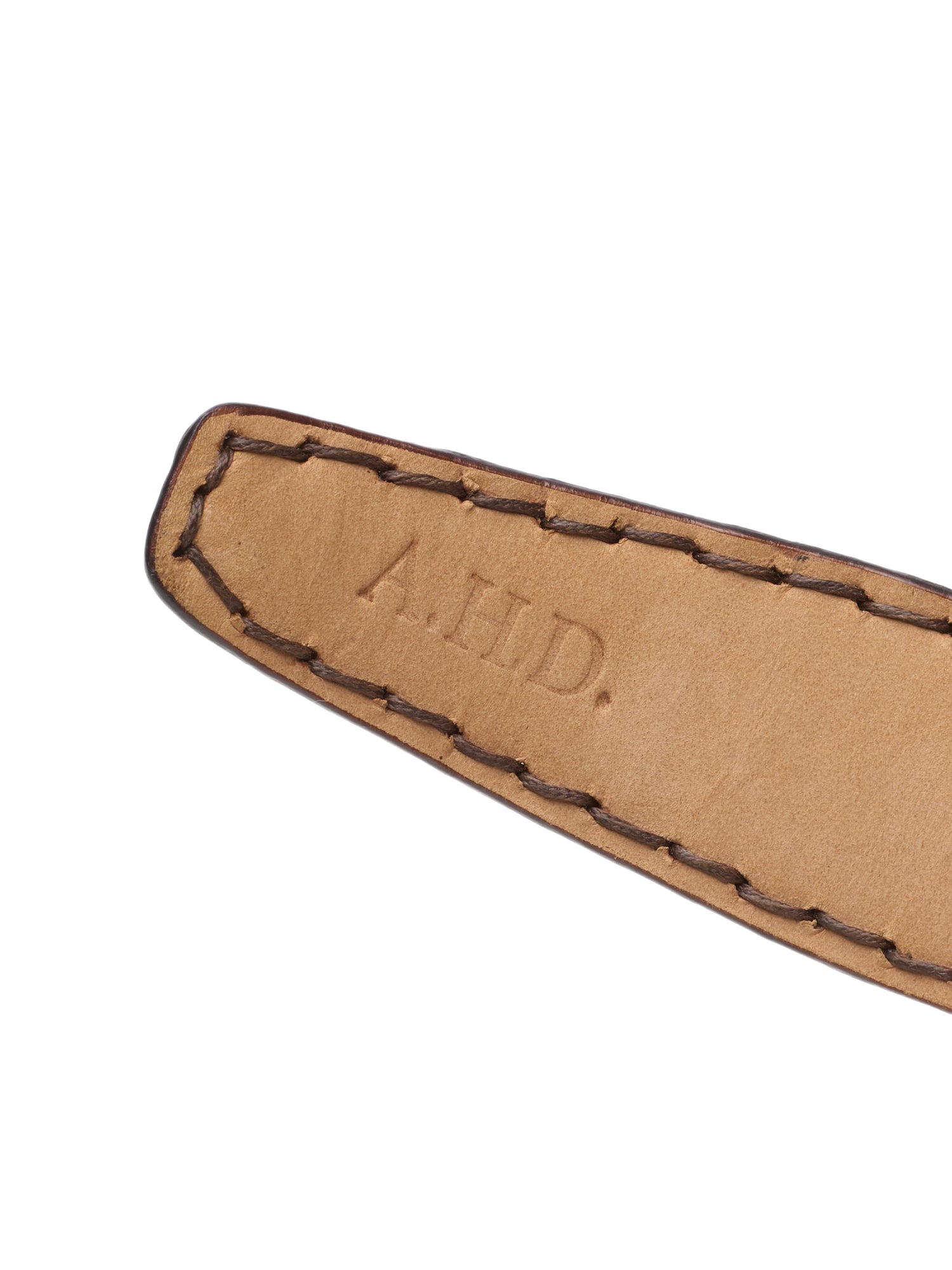 ROMANELLI Firenze Dark Brown Crocodile Skin Silver-Horn Buckle Belt 90cm 36"