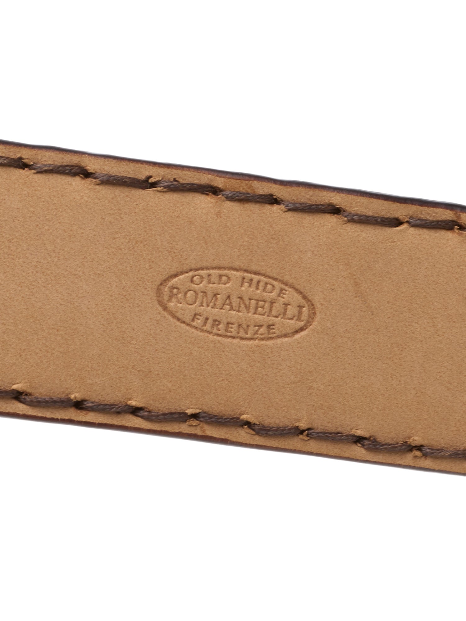 ROMANELLI Firenze Dark Brown Crocodile Skin Silver-Horn Buckle Belt 90cm 36"