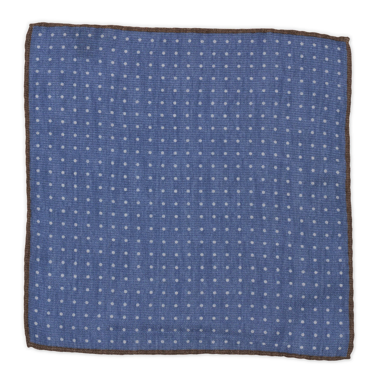 ROSI Handmade Blue Dot Wool Pocket Square NEW 30cm x 30cm