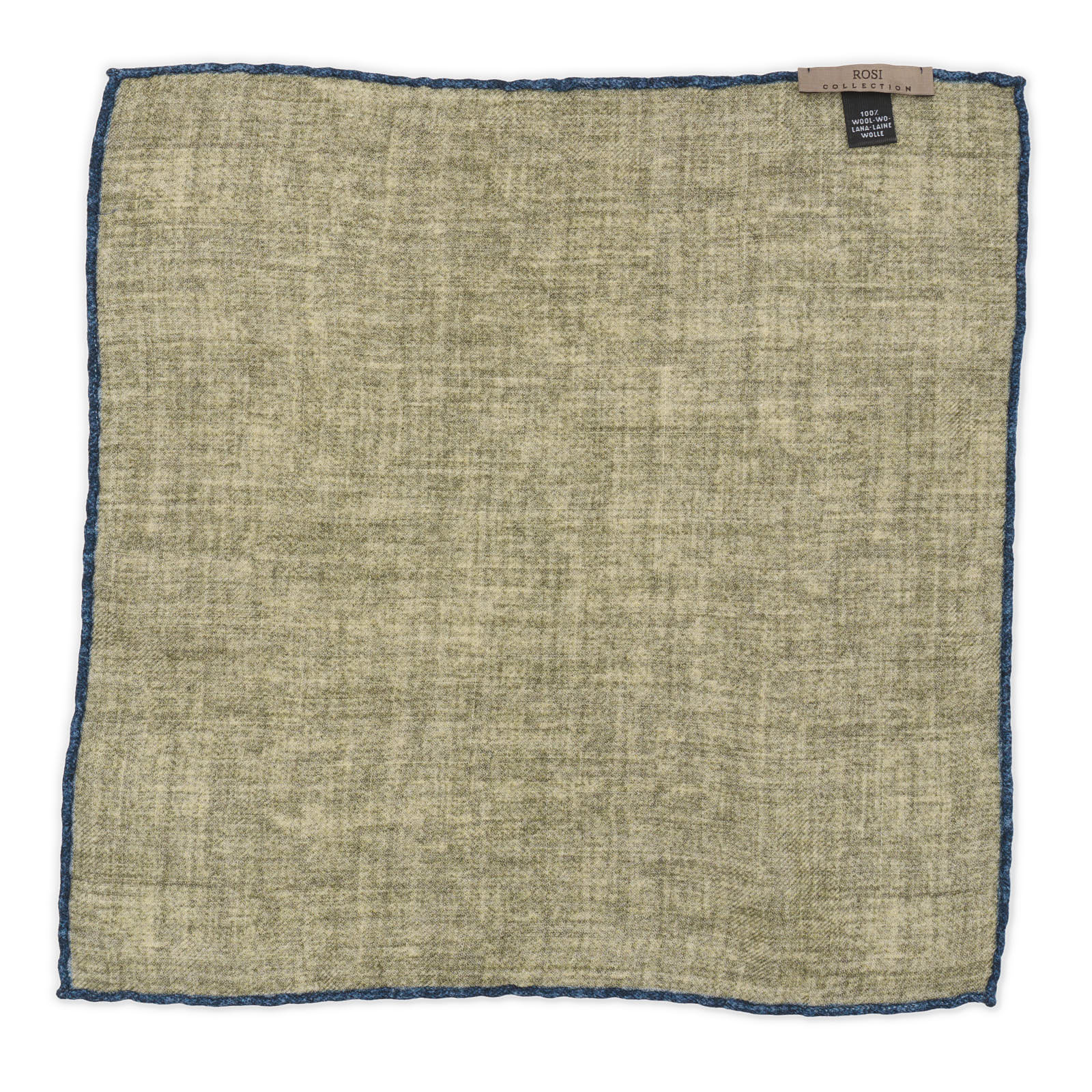 ROSI Handmade Bluish Green Solid Wool Pocket Square NEW 31cm x 31cm