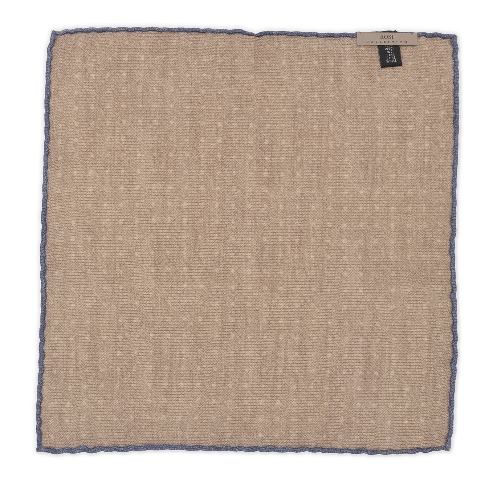 ROSI Handmade Light Brown Dot Wool Pocket Square NEW 30cm x 30cm