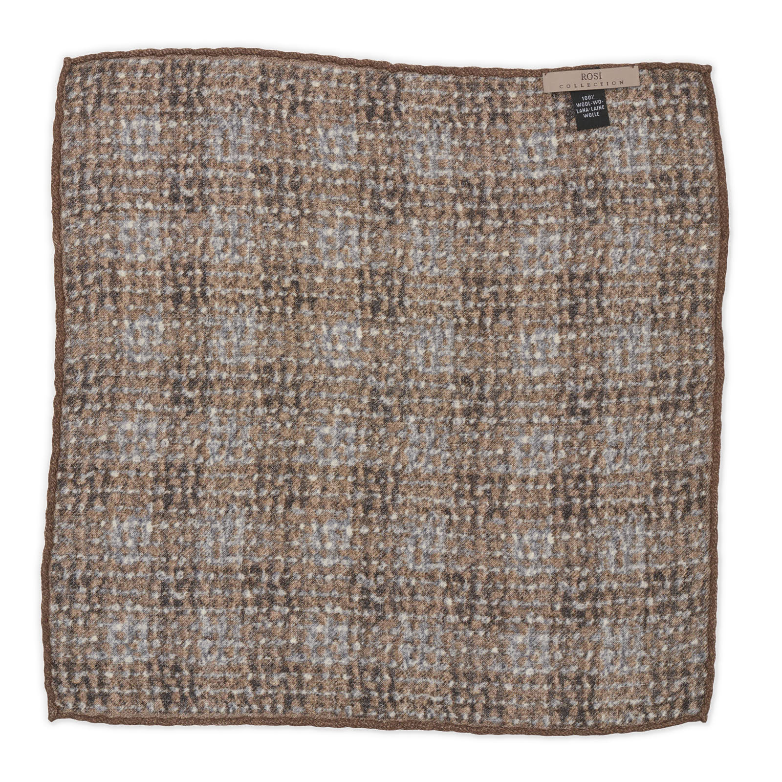 ROSI Handmade Multicolor Plaid-Abstract Wool Pocket Square Double Sided