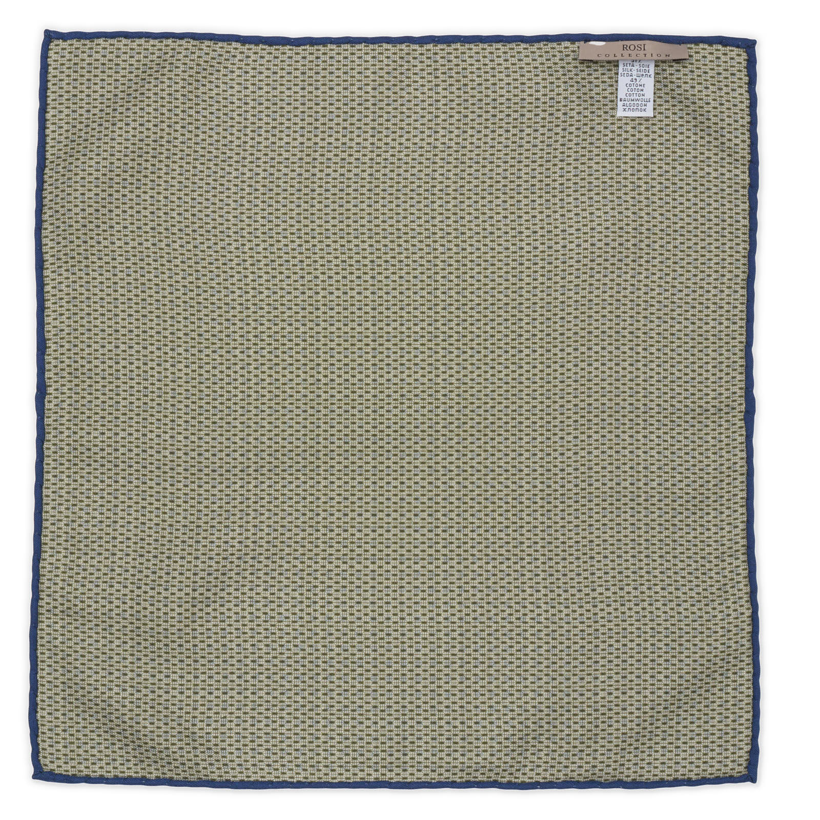 ROSI Handmade Multicolor Dot-Medallion Silk-Cotton Pocket Square Double Sided