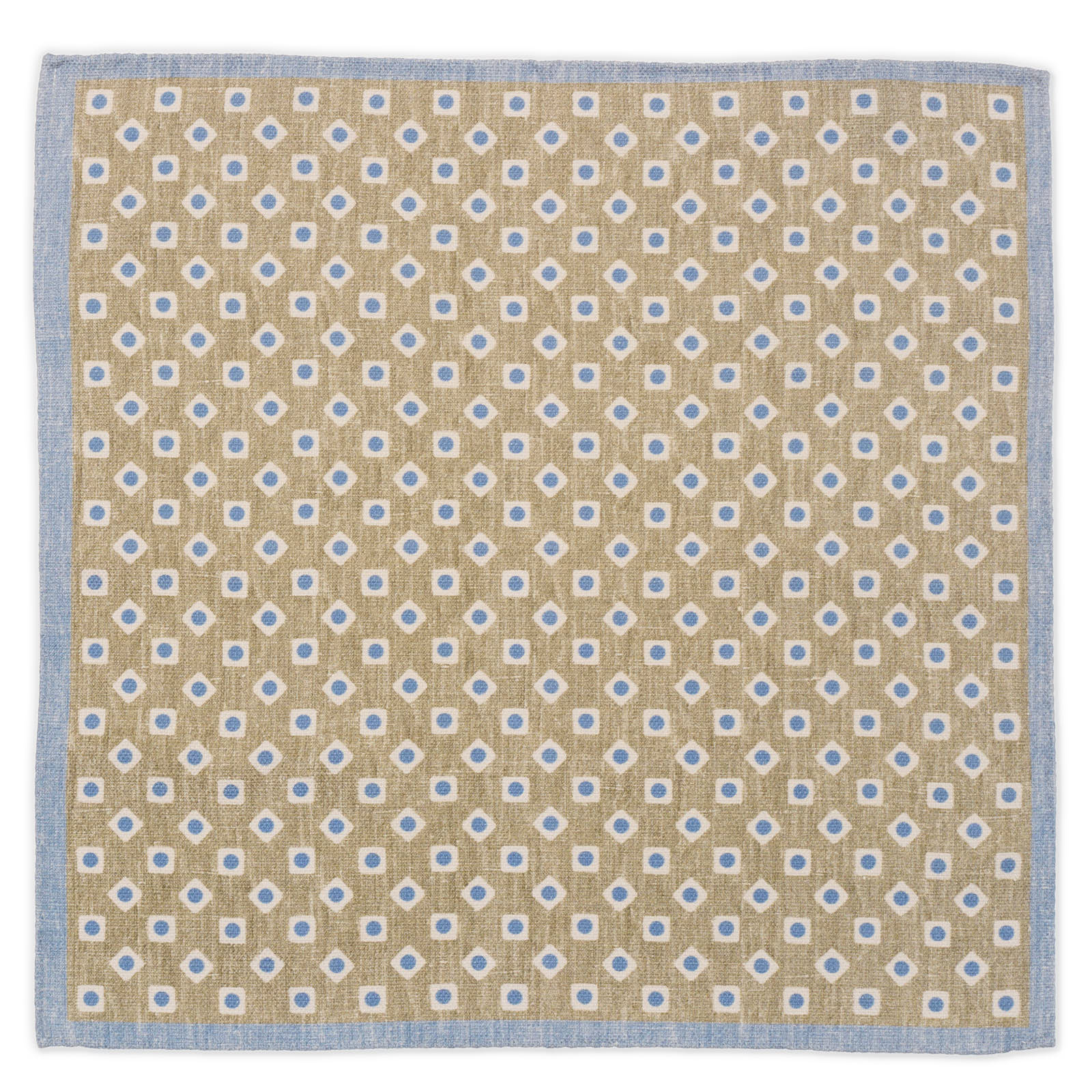 ROSI Handmade Multicolor Solid-Geometric Cotton-Linen Pocket Square NEW 32cm x 32cm