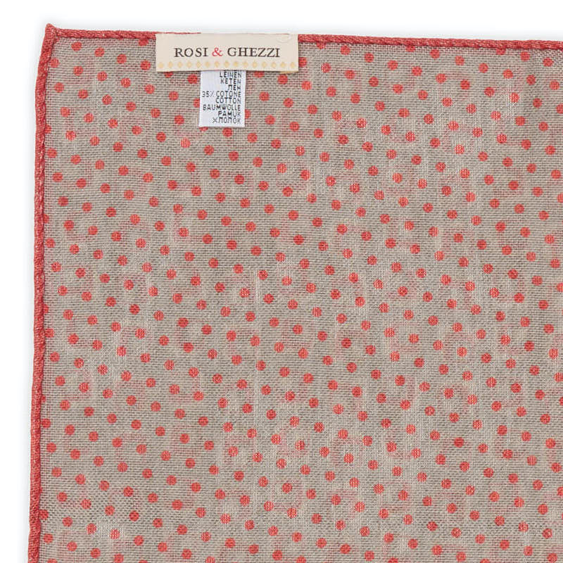ROSI Handmade Multicolor Geometric-Dot Linen-Cotton Pocket Square Double Sided