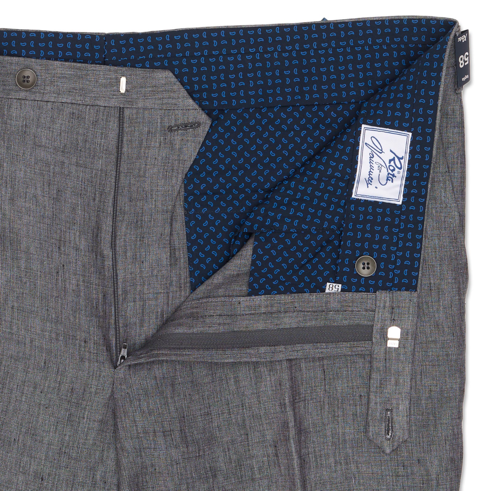 ROTA for VANNUCCI Gray Linen Dress Pants EU 58 NEW US 42