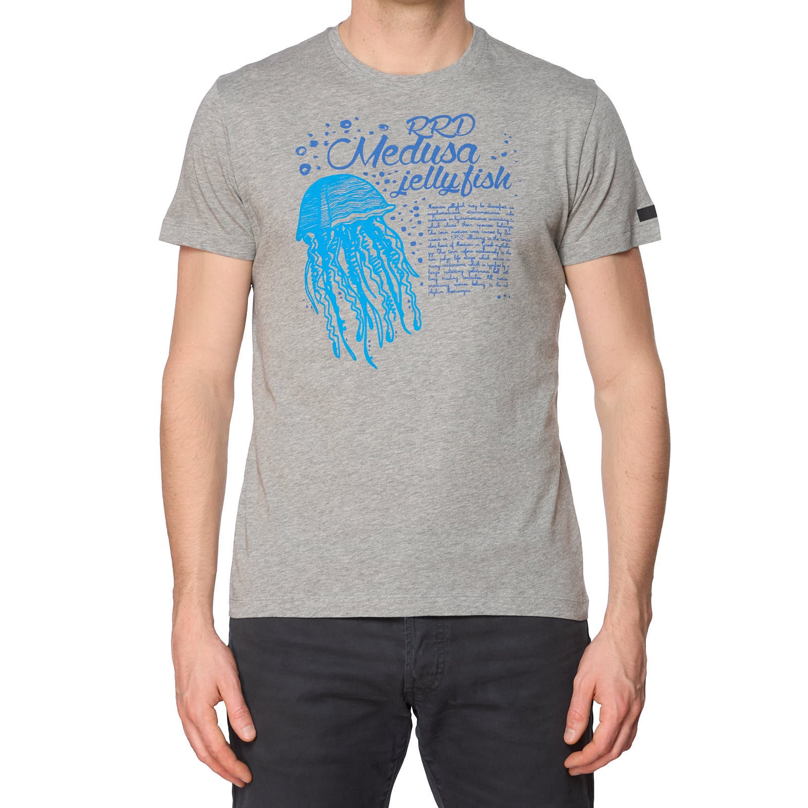 RRD Milano Gray Medusa Jellyfish Cotton Short Sleeve T-Shirt EU 48 NEW