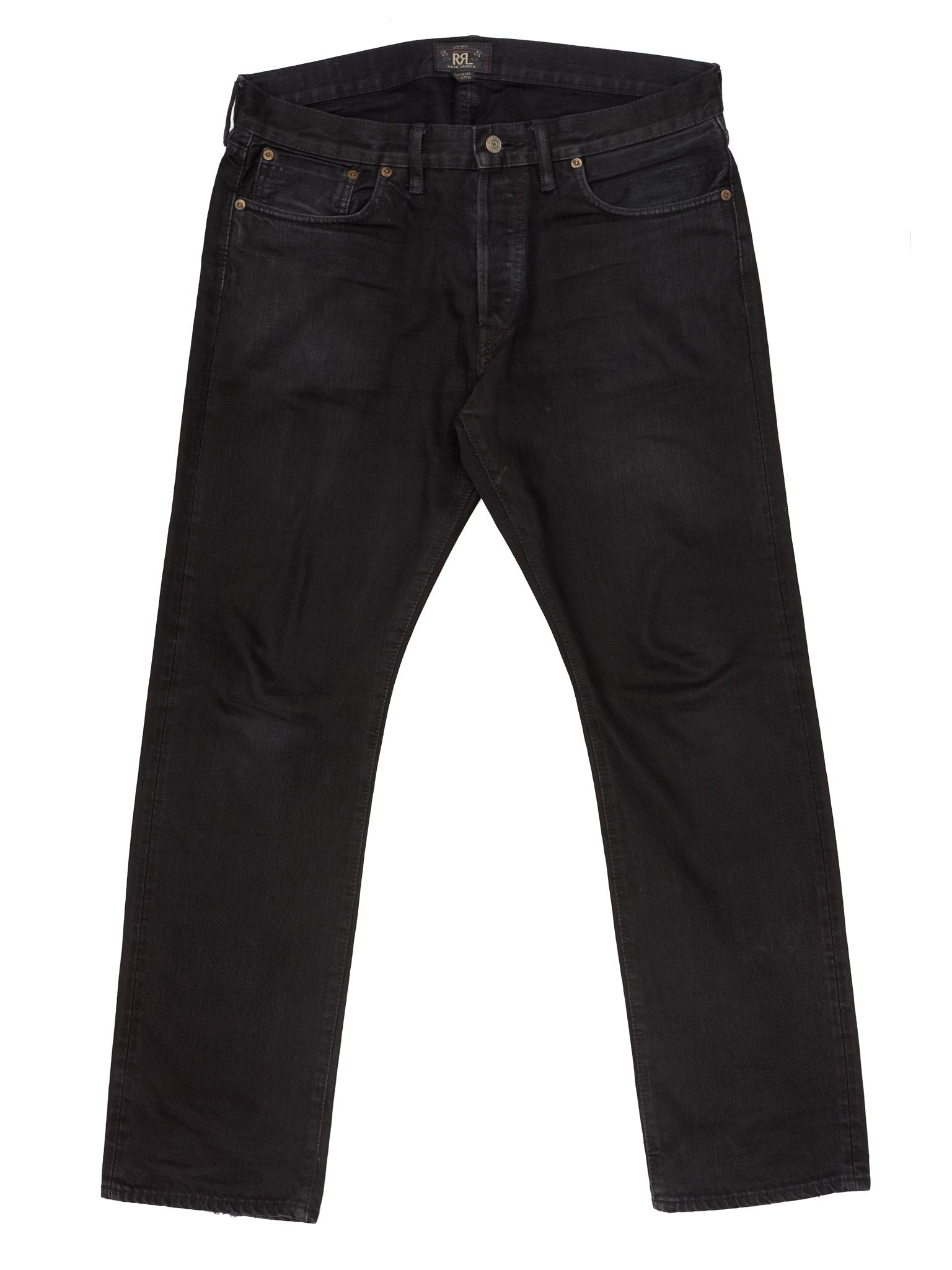 RRL RALPH LAUREN Double RL Black Slim Straight Fit Jeans USA 34x32
