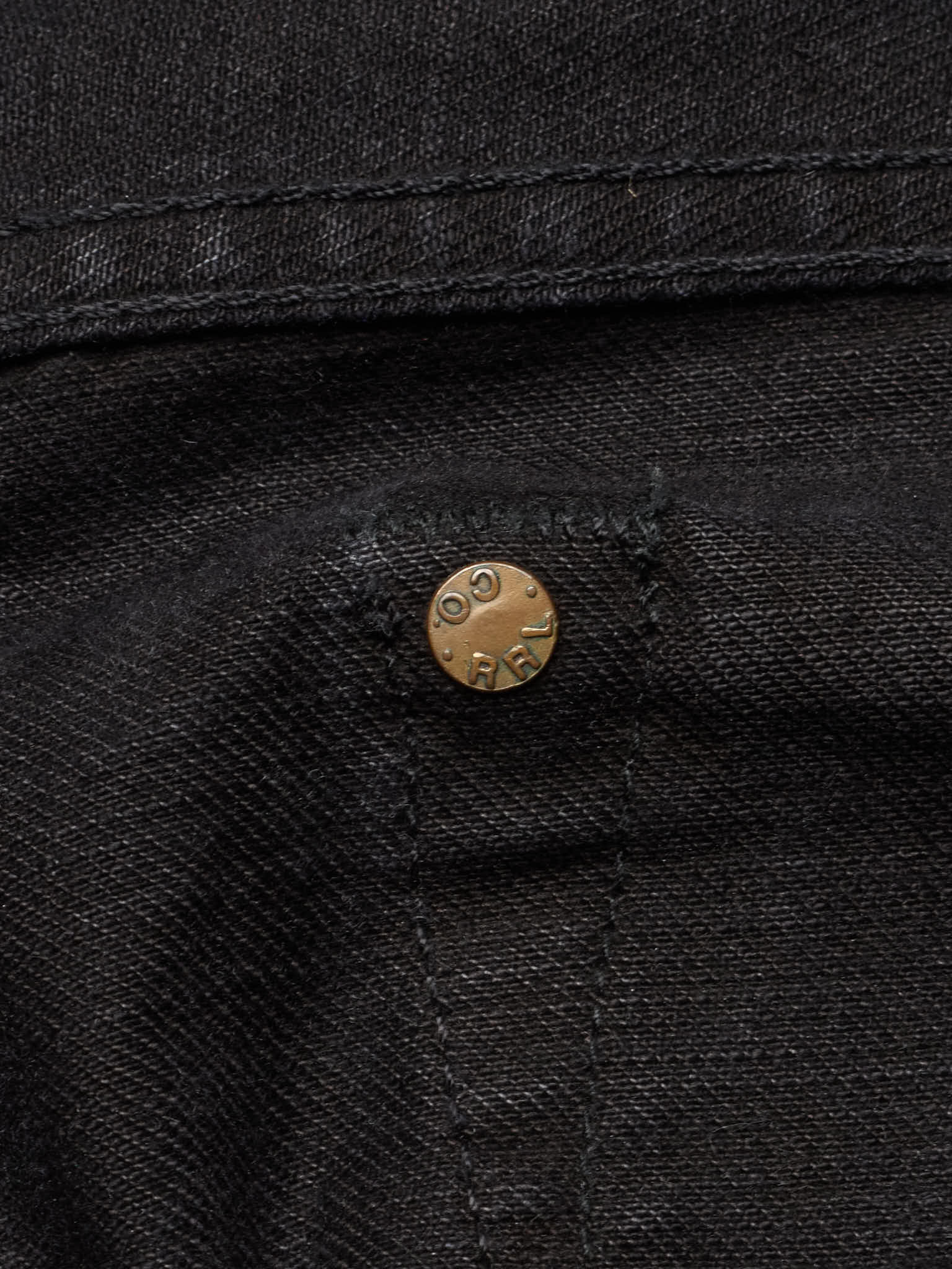 RRL RALPH LAUREN Double RL Black Slim Straight Fit Jeans USA 34x32