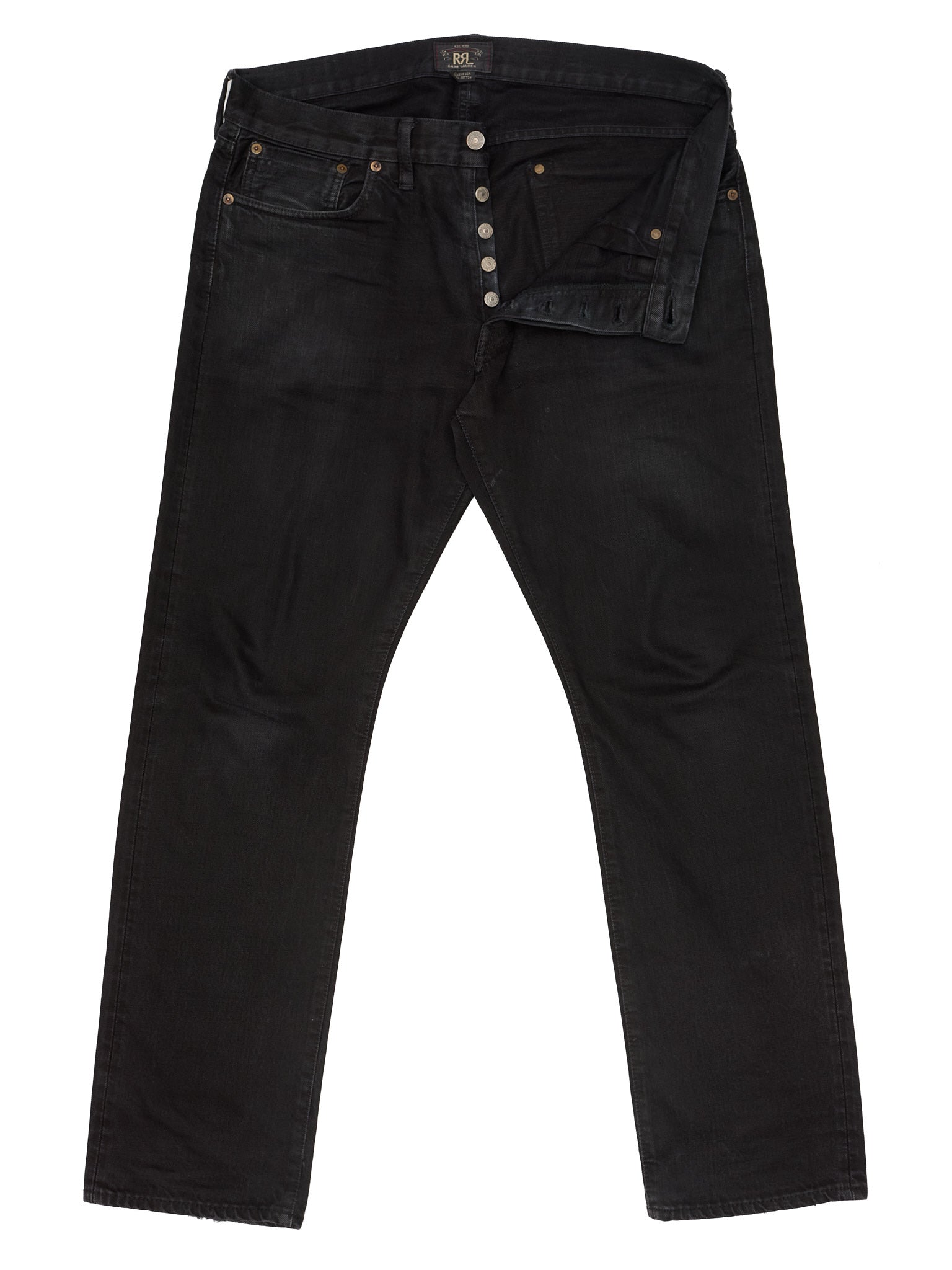 RRL RALPH LAUREN Double RL Black Slim Straight Fit Jeans USA 34x32
