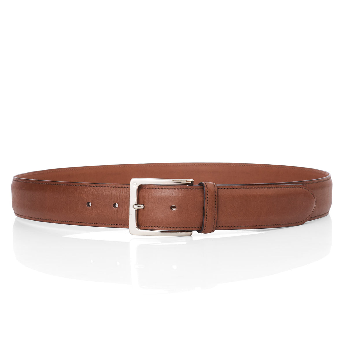 Women\'s Brown Leather Belt with Silver Buckle Buy Women main image 2
