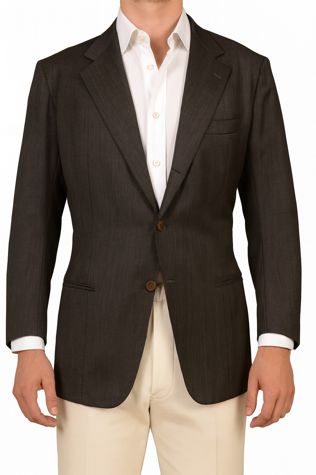 RUBINACCI LH Hand Made Bespoke Gray Wool Blazer Jacket EU 56 US 46