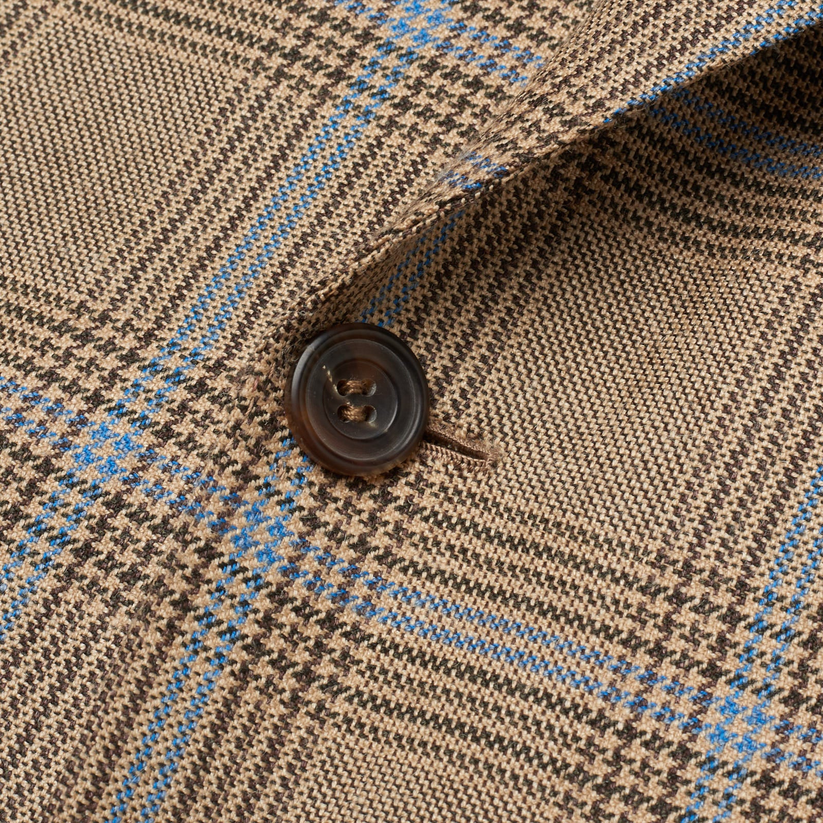 RUBINACCI LH Handmade Bespoke Beige Plaid Wool-Silk-Cashmere DB Jacket EU 50 US 40 RUBINACCI