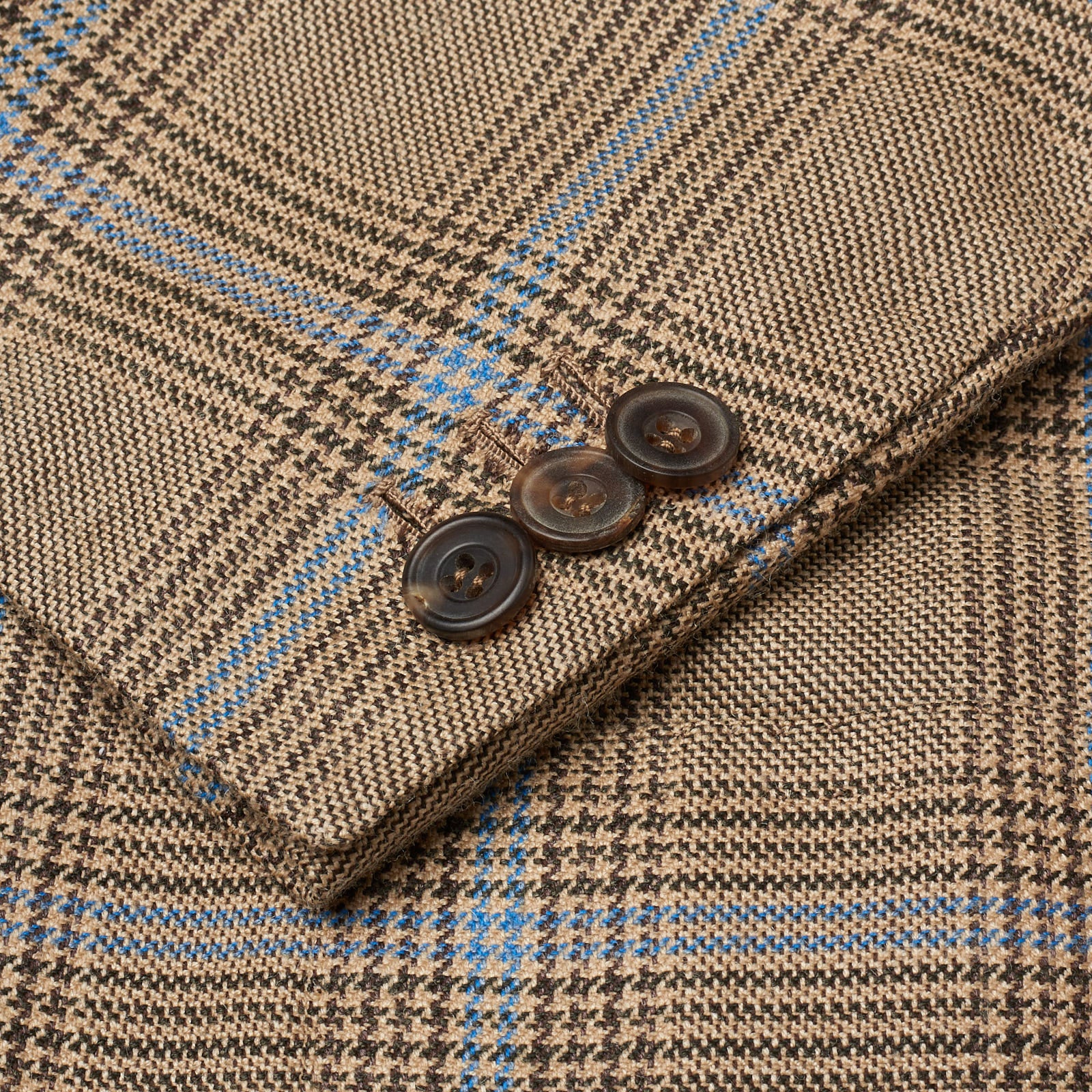 RUBINACCI LH Handmade Bespoke Beige Plaid Wool-Silk-Cashmere DB Jacket EU 50 US 40 RUBINACCI